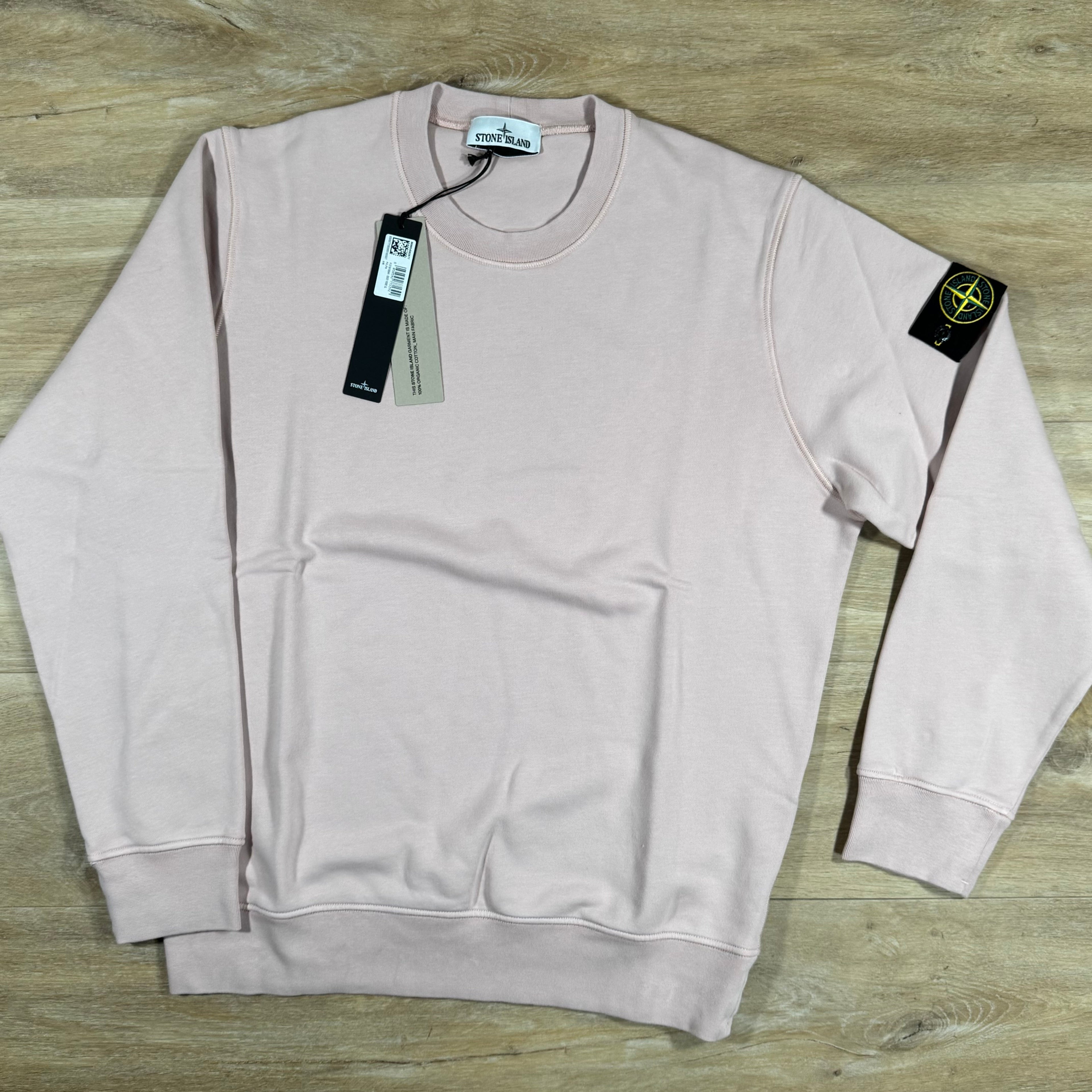 Stone Island Organic Cotton Fleece Sweatshirt in Antique Rose -Usfansport