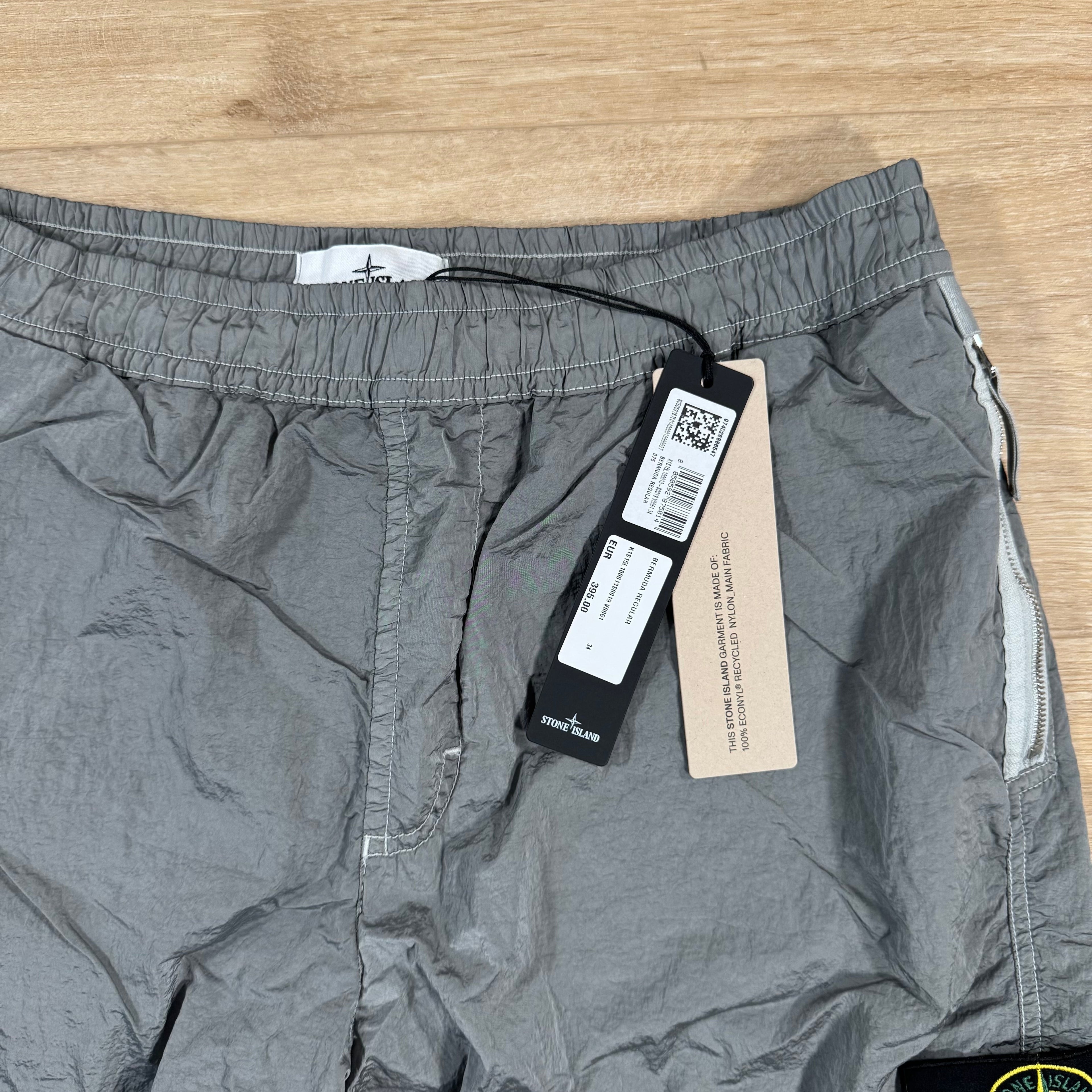 Stone Island Nylon Metal Bermuda Shorts in Pearl Grey -Usfansport