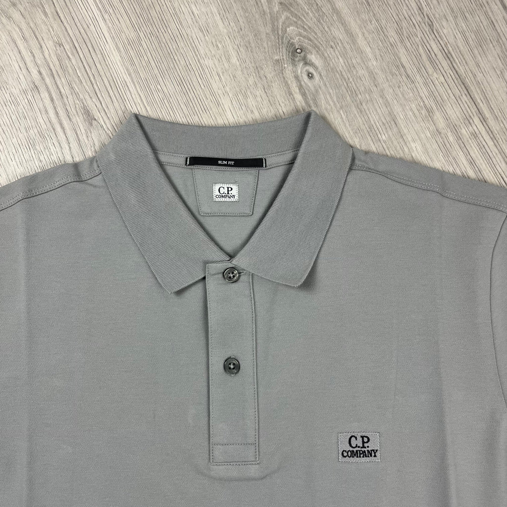 CP Company Piquet Polo Shirt - Drizzle -Usfansport
