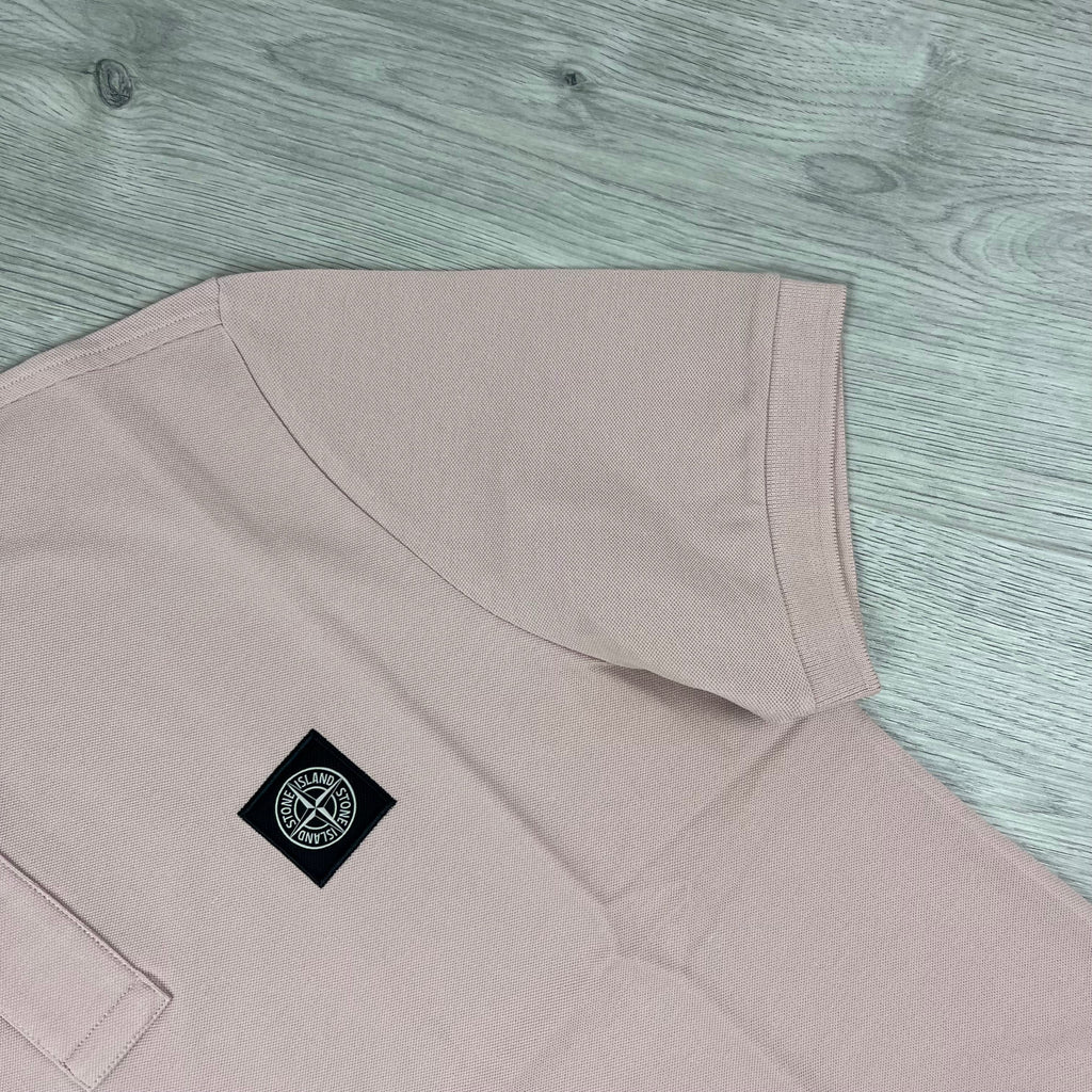 Stone Island Patch Polo Shirt - Rose -Usfansport