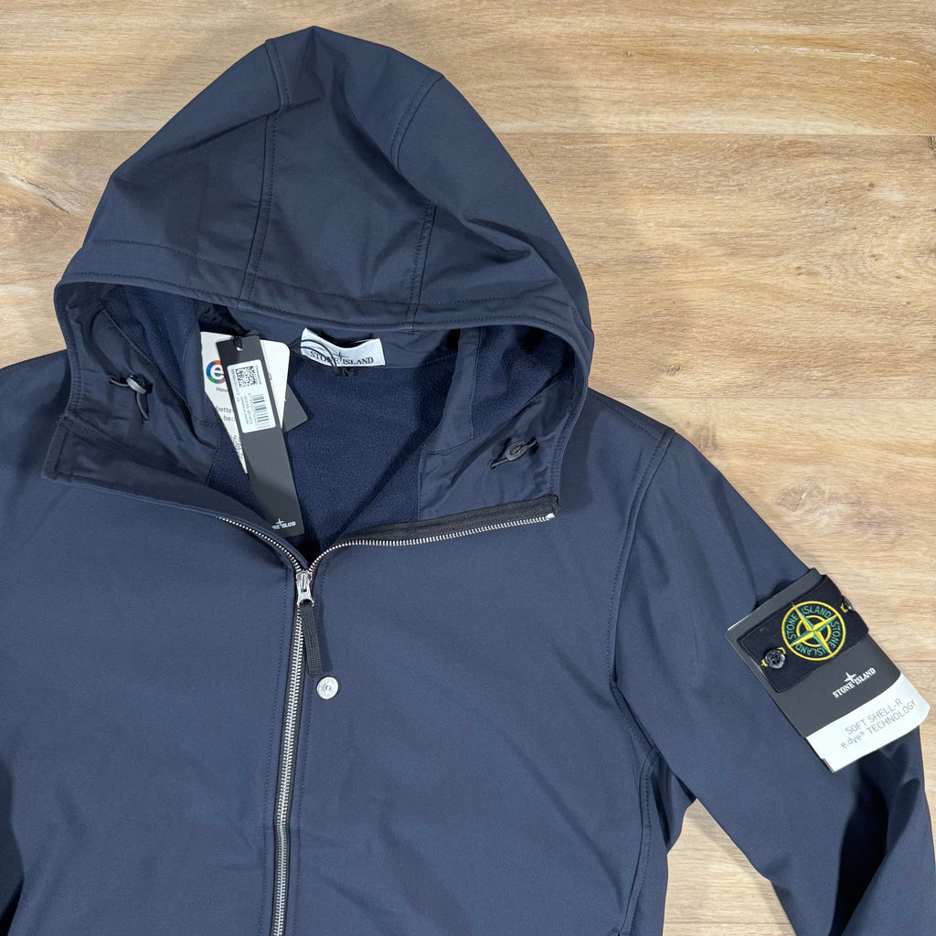 Stone Island Soft Shell-R Jacket in Navy -Usfansport