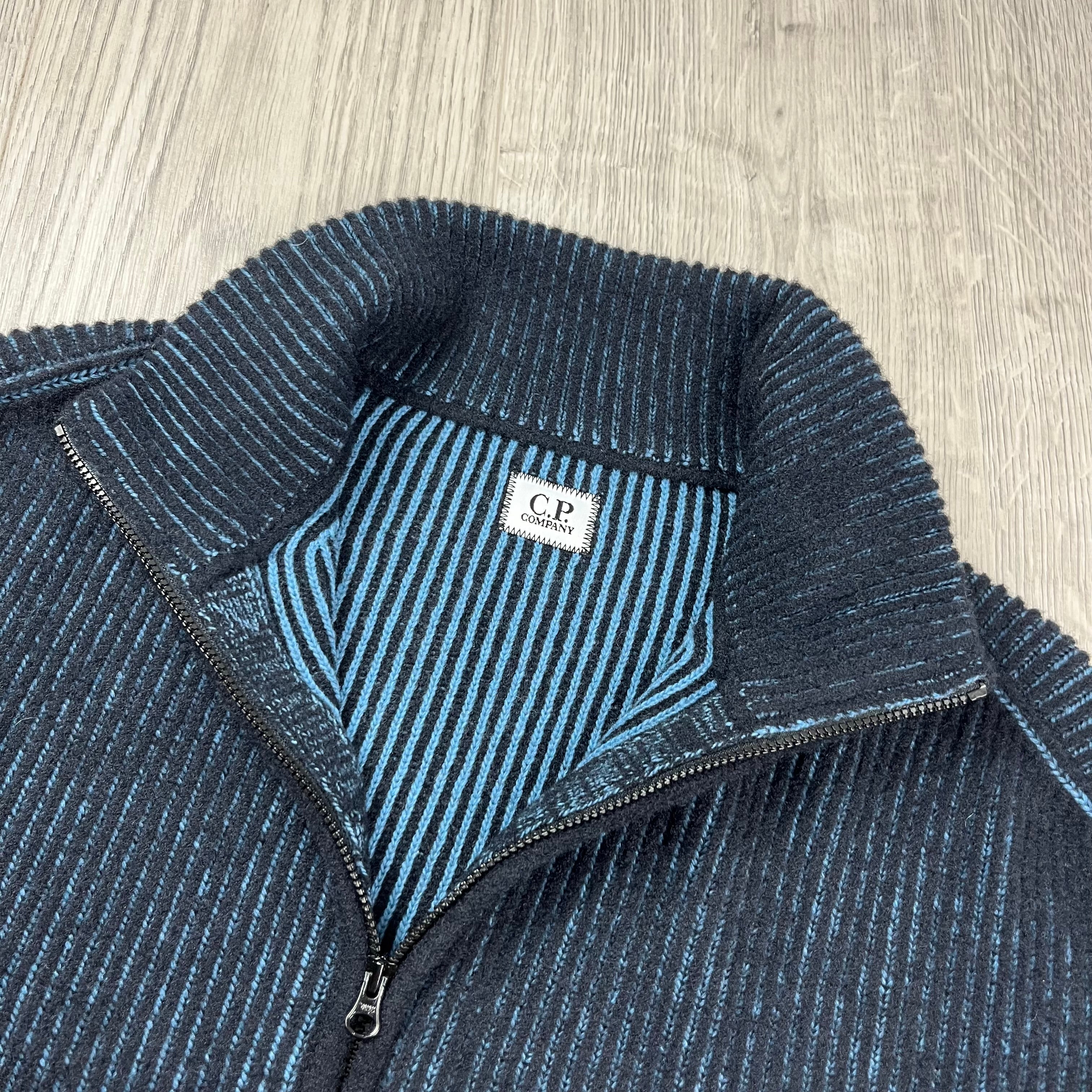 CP Company Knit Zip Fleece - Aegean Blue -Usfansport