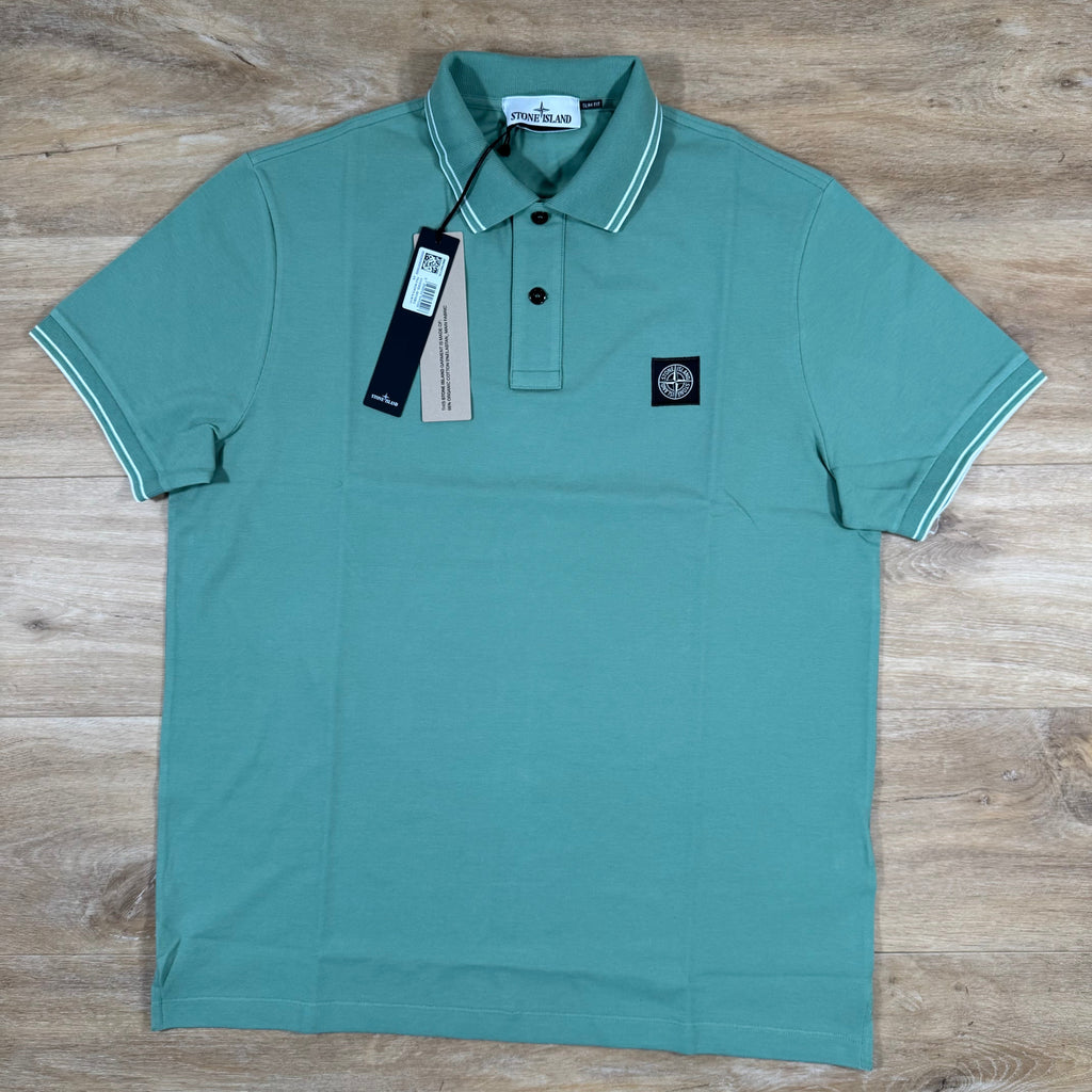 Stone Island Organic Cotton Pique Polo Shirt in Mint -Usfansport