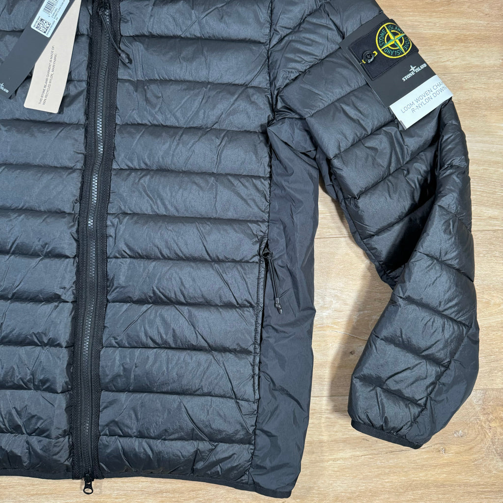 Stone Island Loom Woven Chambers Nylon Down-TC Jacket in Black -Usfansport