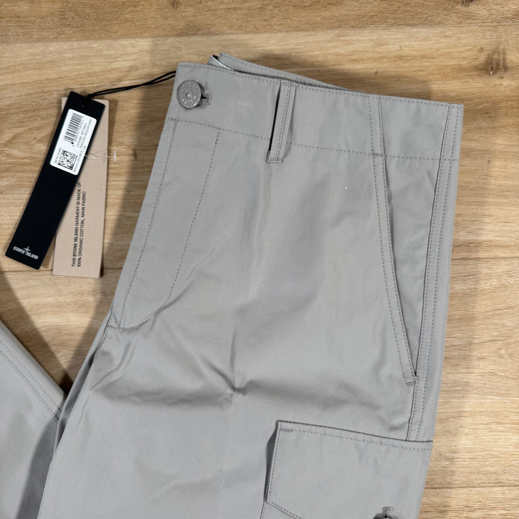 Stone Island Weatherproof Ghost Cargo Trousers in Dust Grey -Usfansport