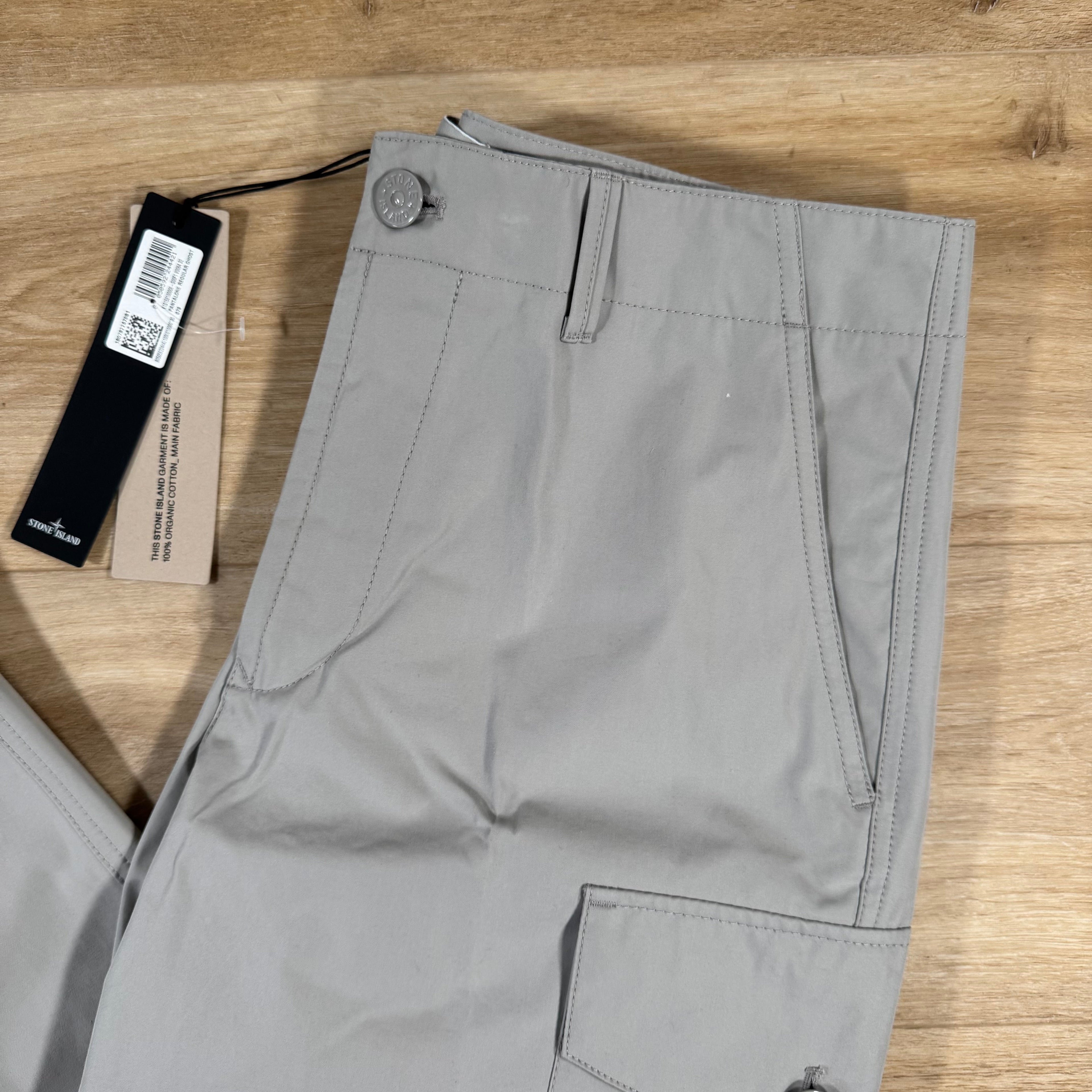 Stone Island Weatherproof Ghost Cargo Trousers in Dust Grey -Usfansport