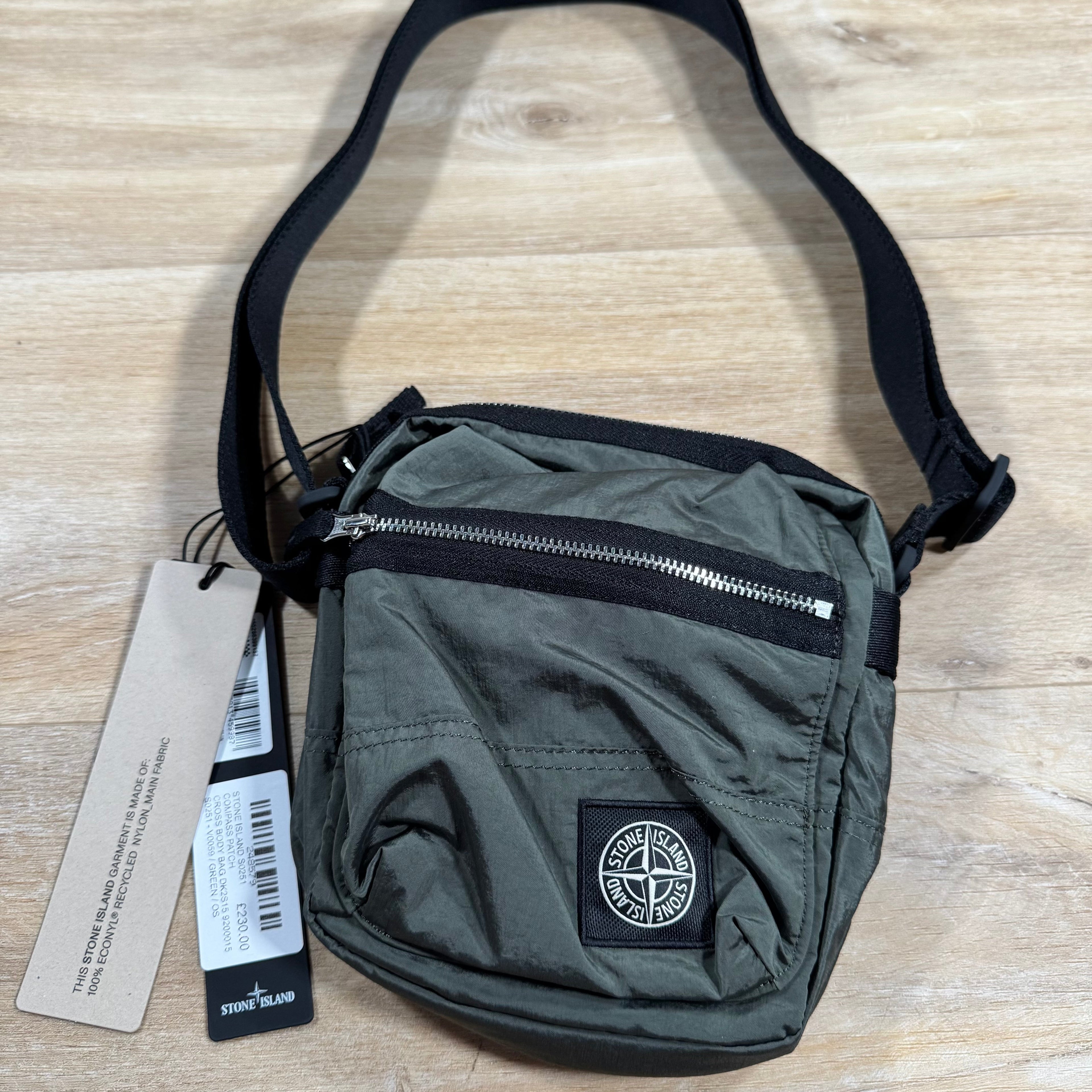 Stone Island Coated Nylon Metal Body Bag in Musk Green -Usfansport