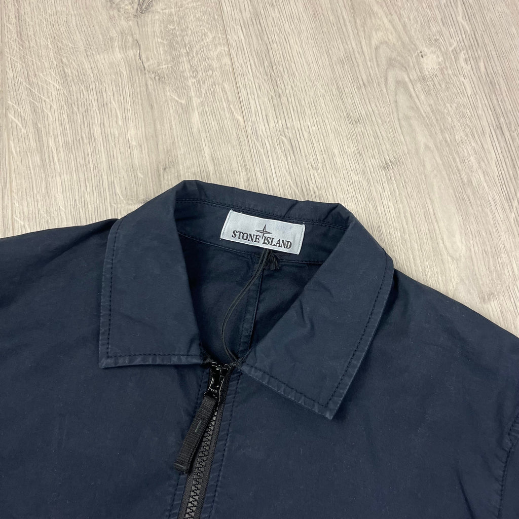 Stone Island Zip Overshirt - Navy -Usfansport