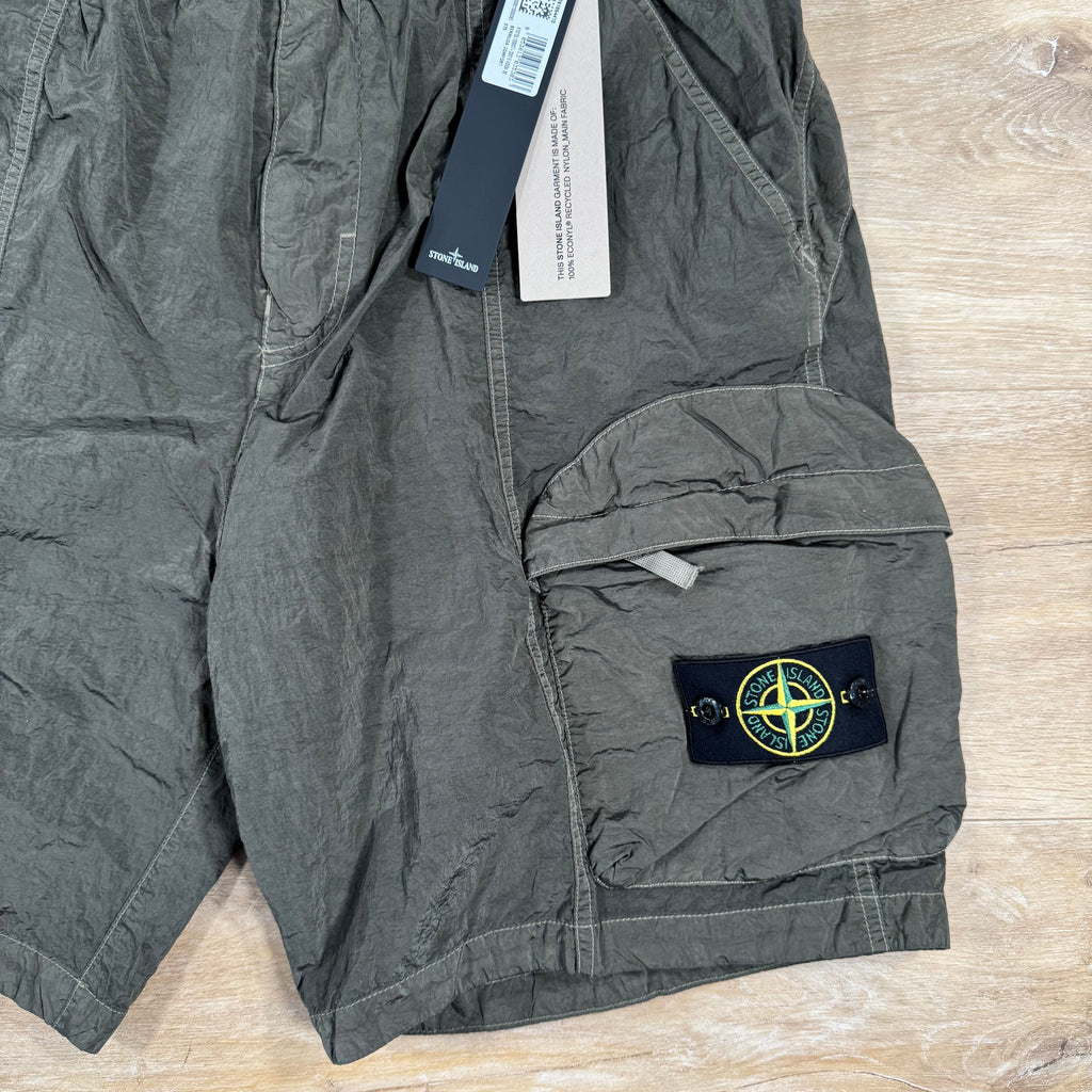 Stone Island Nylon Metal Bermuda Shorts in Military Green -Usfansport