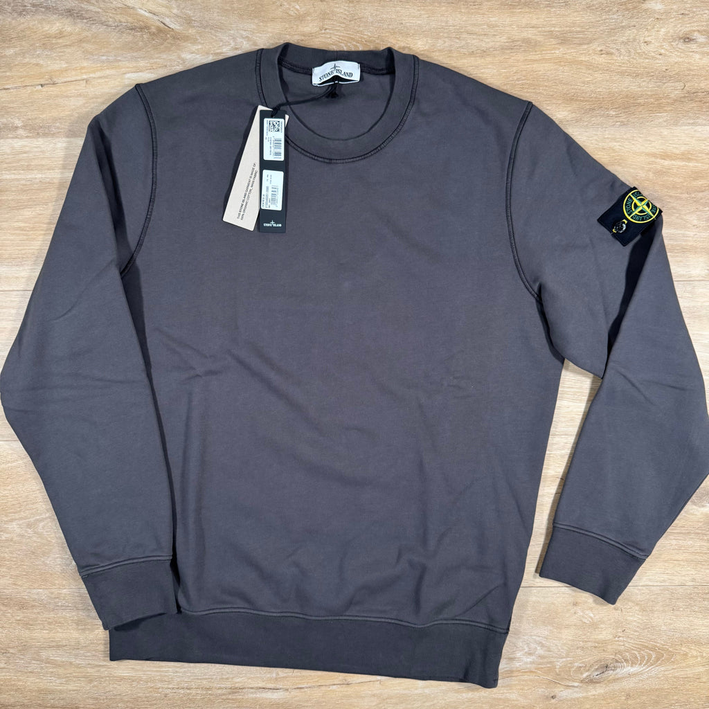 Stone Island Organic Cotton Fleece Sweatshirt in Charcoal Grey -Usfansport