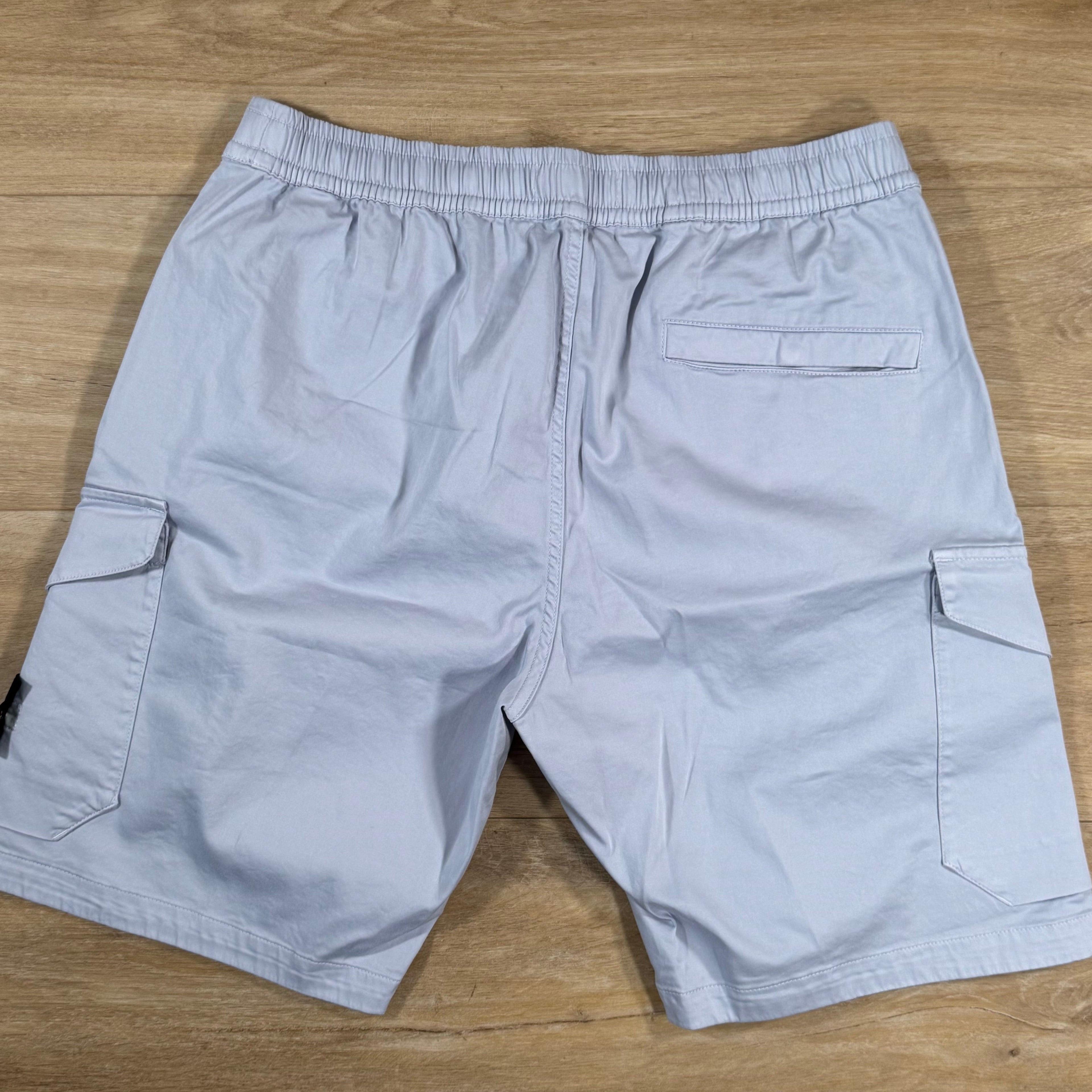 Stone Island Organic Stretch Cotton Cargo Bermuda Shorts in Lilac -Usfansport