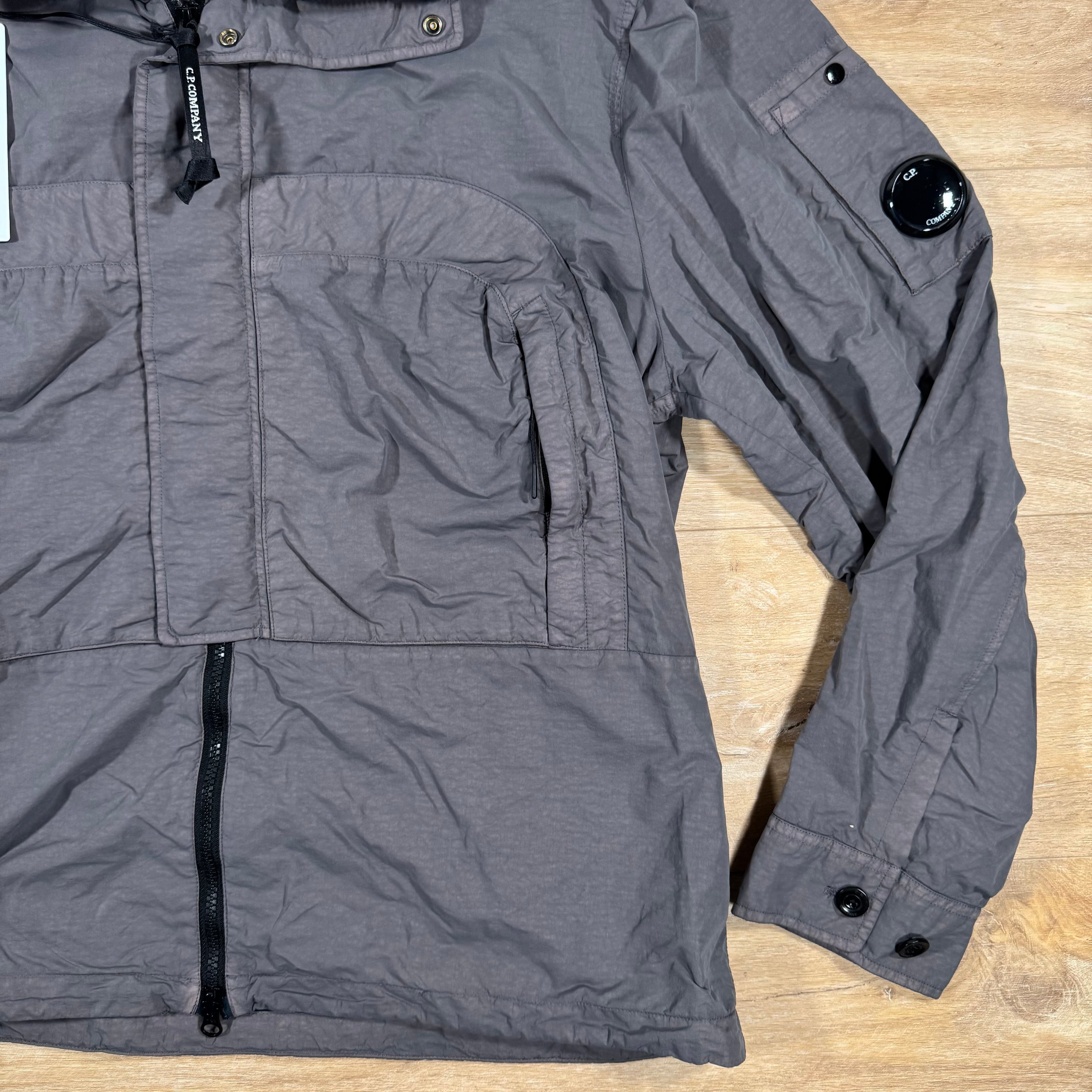 CP Company Flatt Nylon Hooded Lens Overshirt in Violet -Usfansport