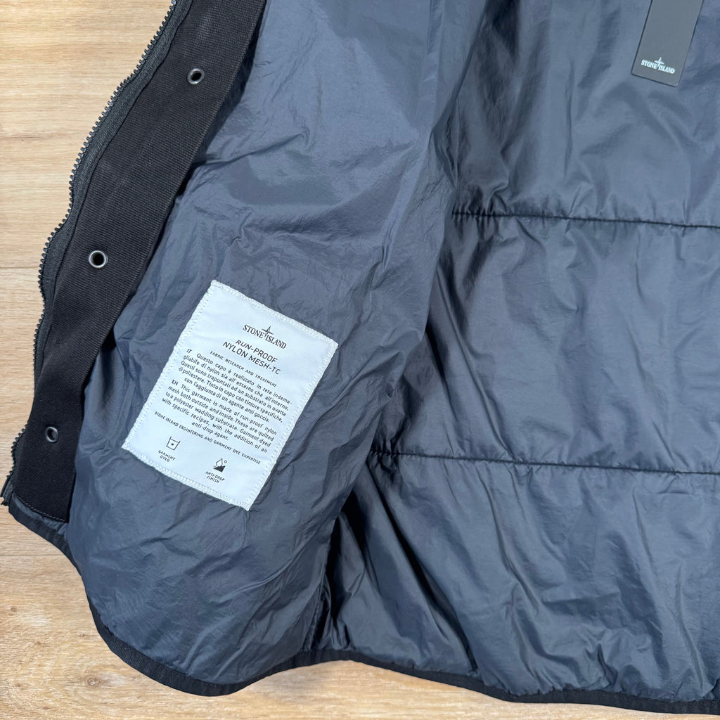 Stone Island Run-Proof Nylon Mesh-TC Reversible Jacket in Black -Usfansport