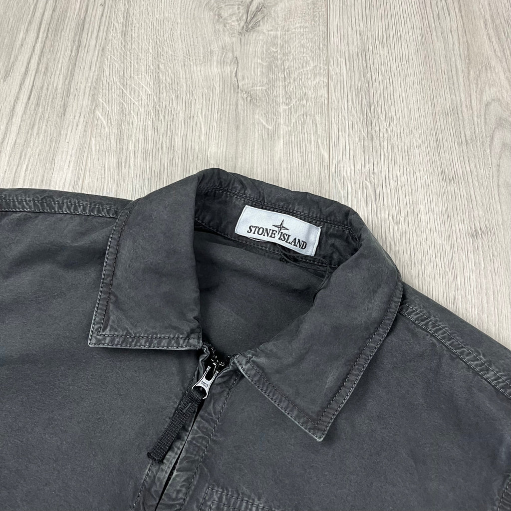 Stone Island Zip Overshirt - Charcoal -Usfansport