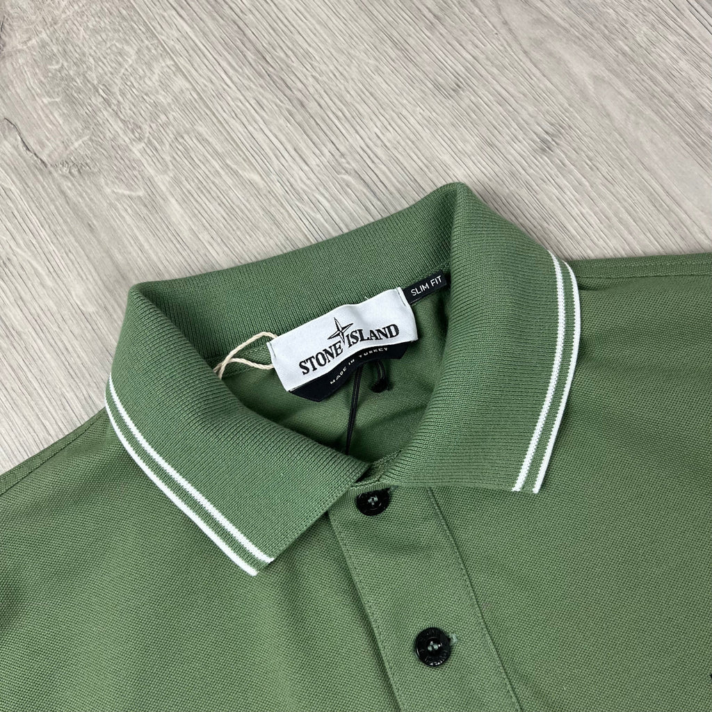 Stone Island Patch Polo Shirt - Olive Green -Usfansport
