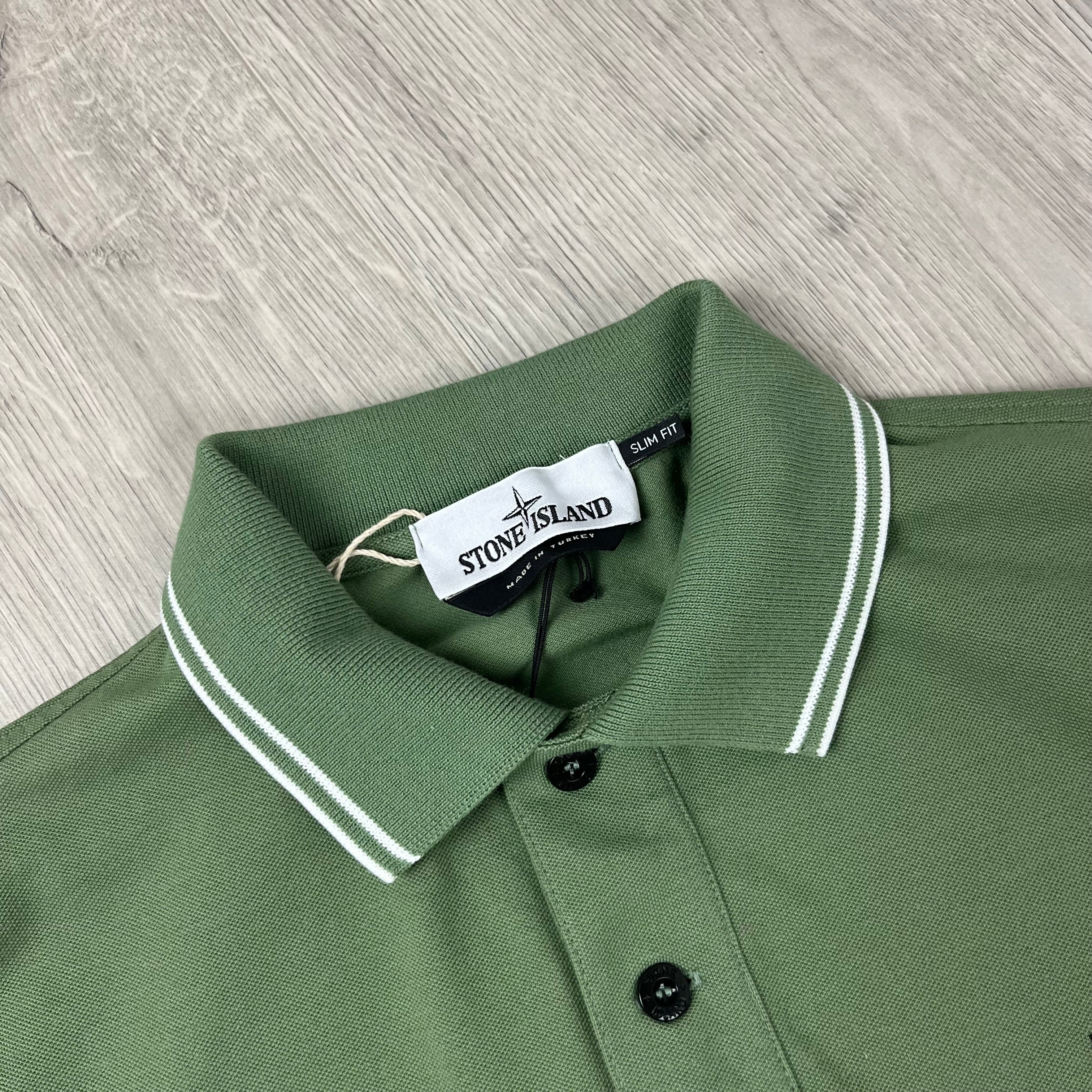 Stone Island Patch Polo Shirt - Olive Green -Usfansport
