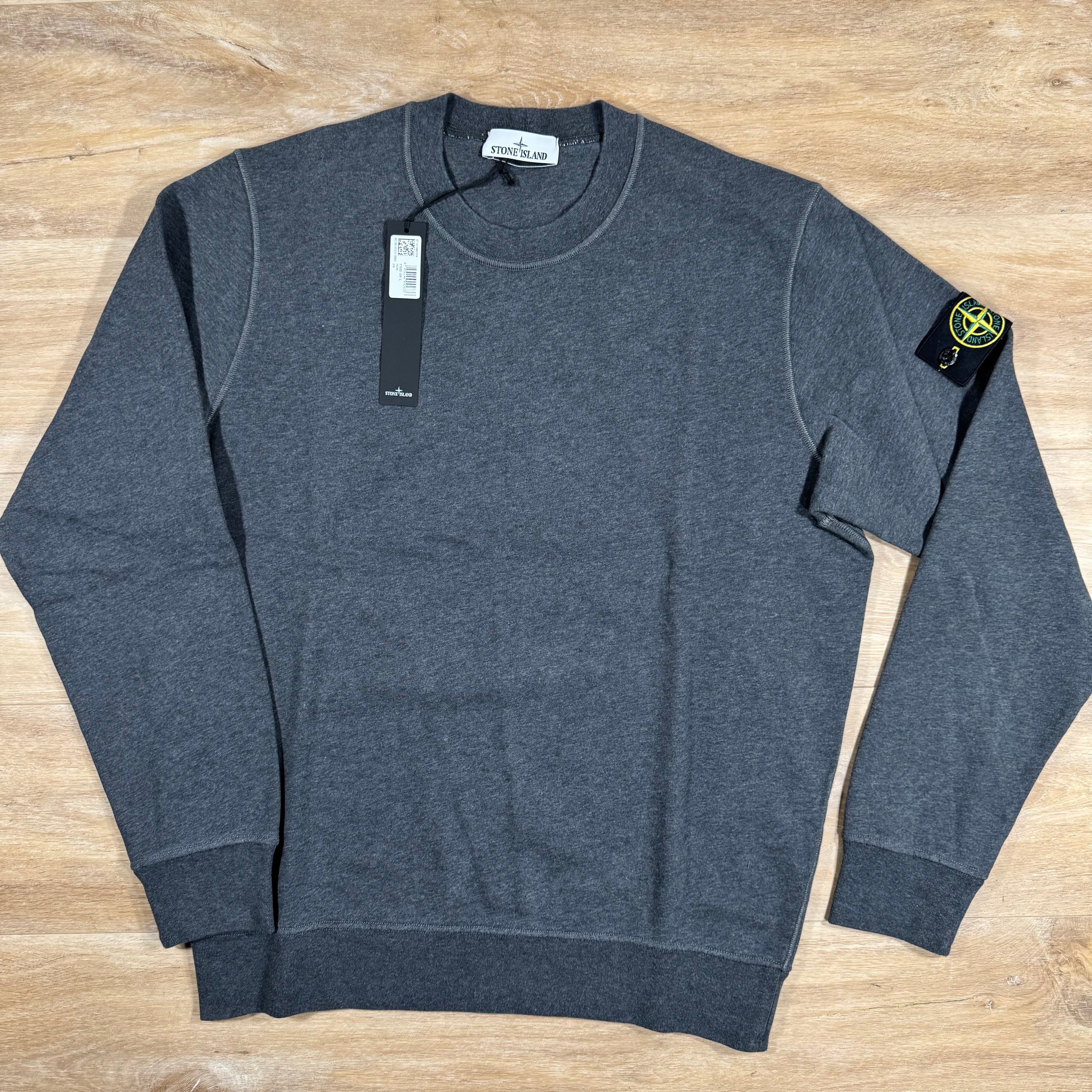 Stone Island Garment Dyed Crewneck Sweatshirt in Dark Grey -Usfansport