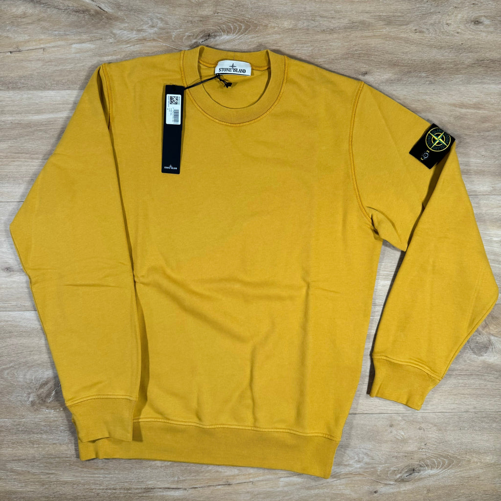 Stone Island Garment Dyed Crewneck Sweatshirt in Mustard -Usfansport
