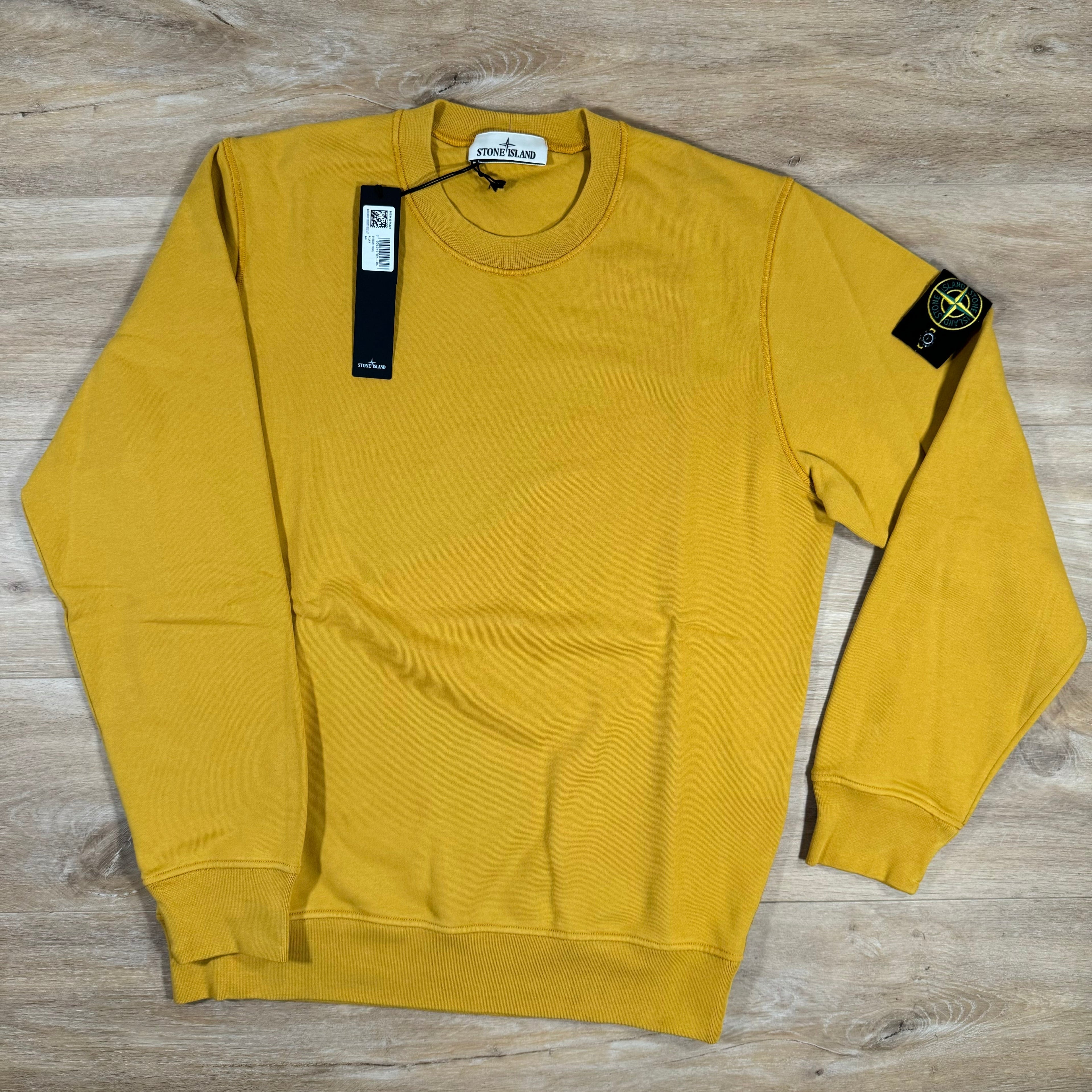 Stone Island Garment Dyed Crewneck Sweatshirt in Mustard -Usfansport