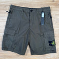 Stone Island Stretch Tela Cargo Bermuda Shorts in Military Green -Usfansport