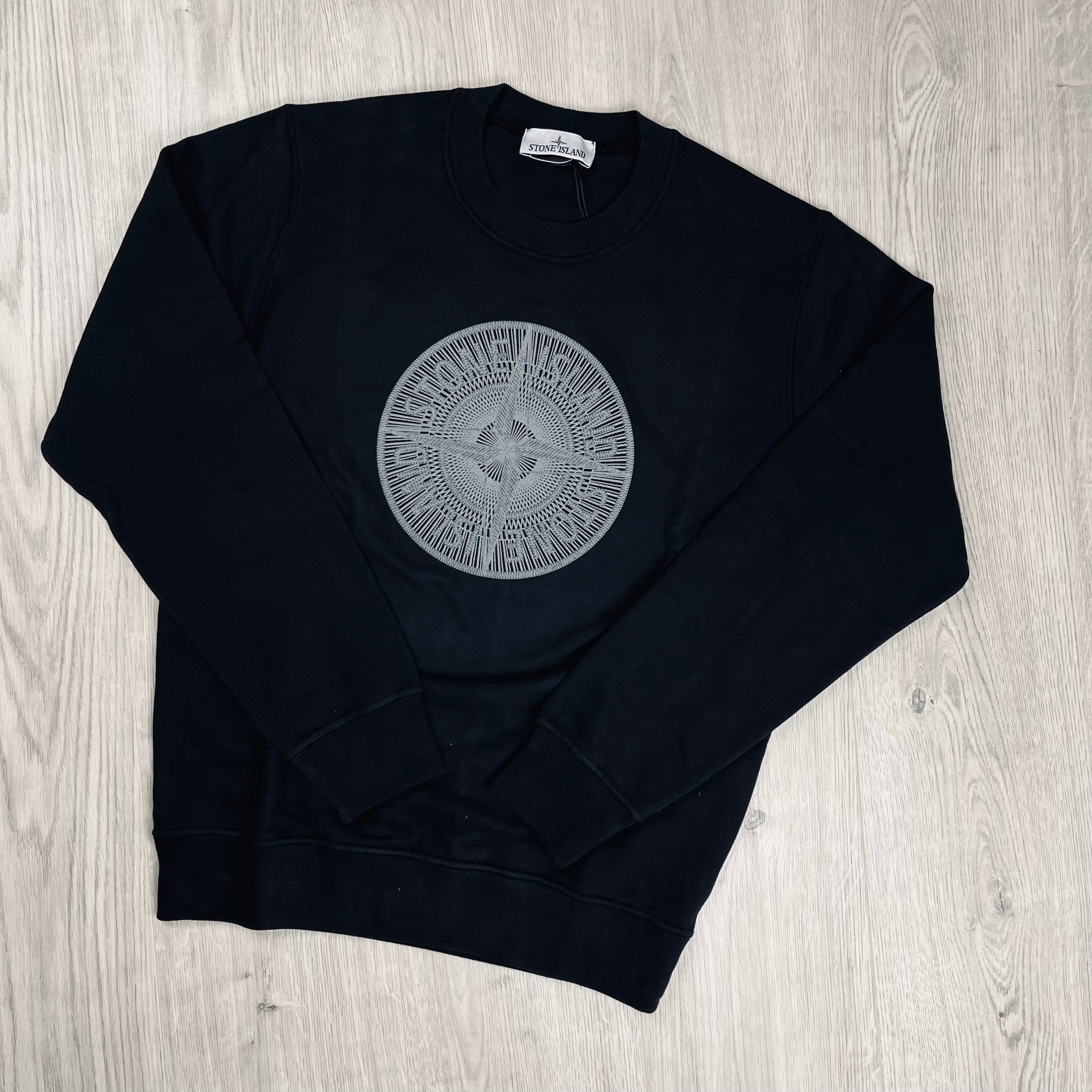 Stone Island Embroidered Sweatshirt - Black -Usfansport