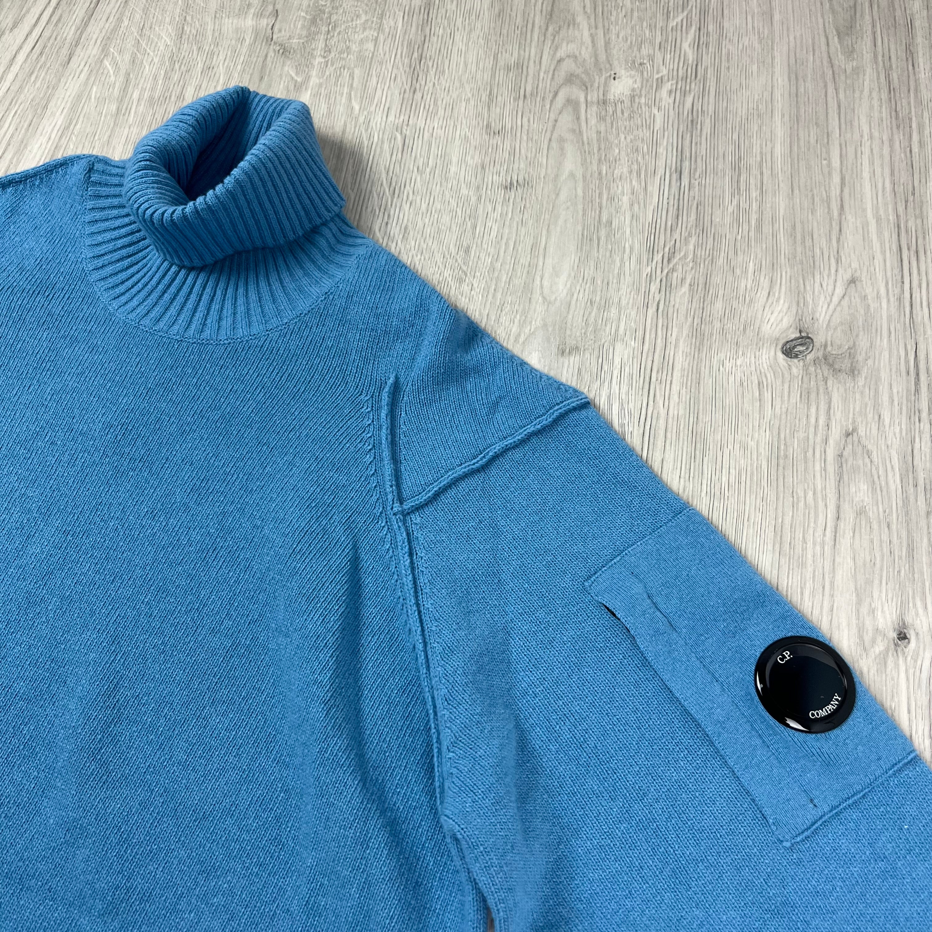 CP Company Knit Turtle Neck - Aegean Blue -Usfansport