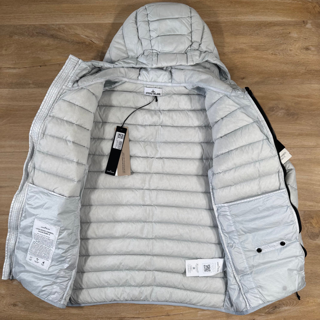 Stone Island Loom Woven Nylon Down-TC Jacket in Sky Blue -Usfansport
