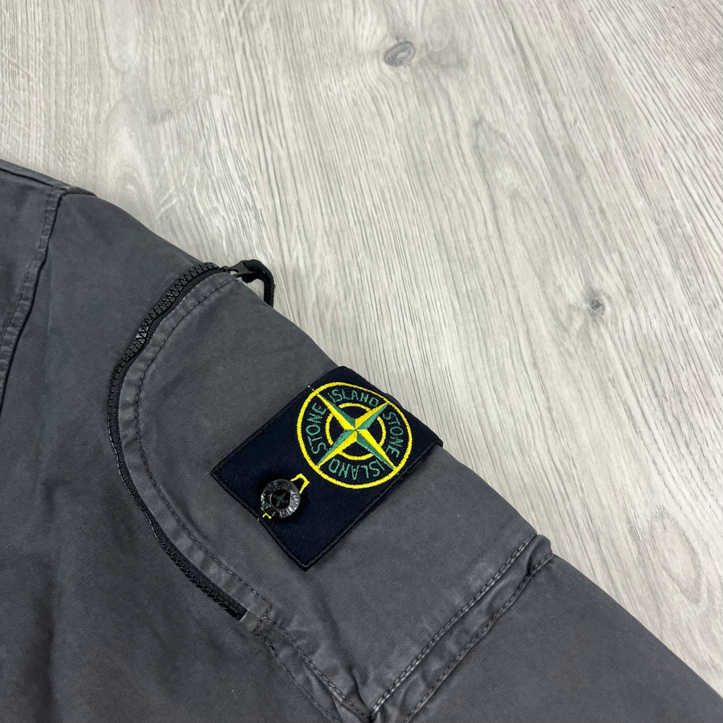 Stone Island Zip Overshirt - Charcoal -Usfansport