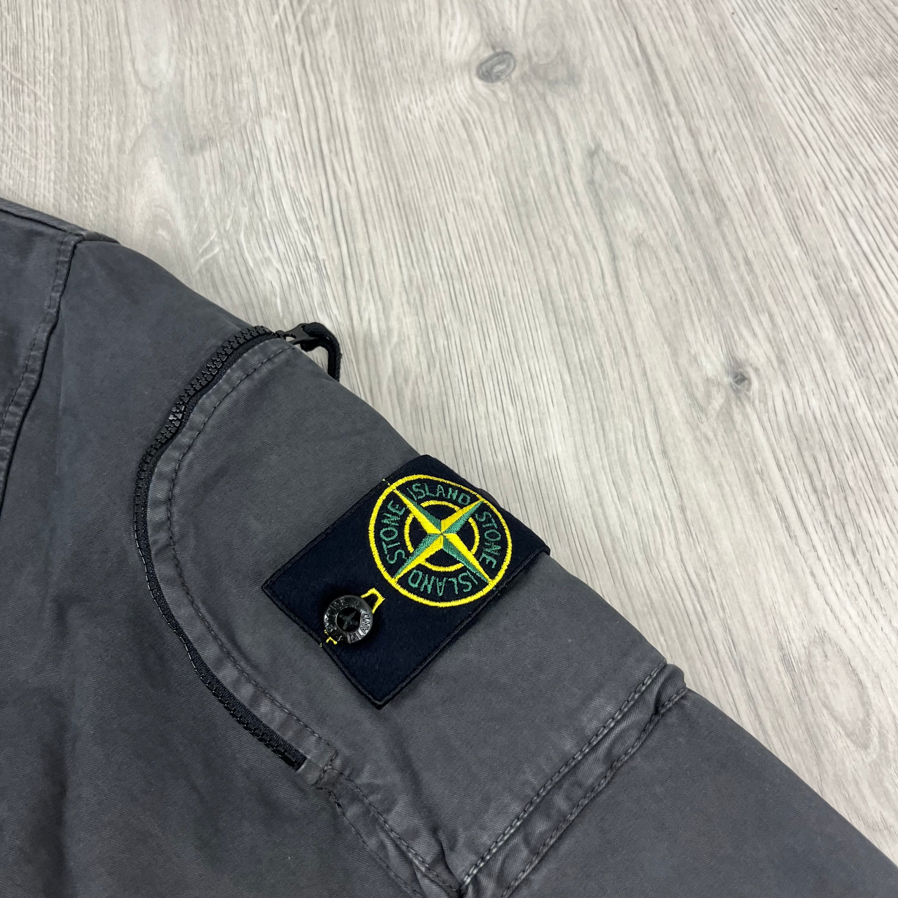 Stone Island Zip Overshirt - Charcoal -Usfansport
