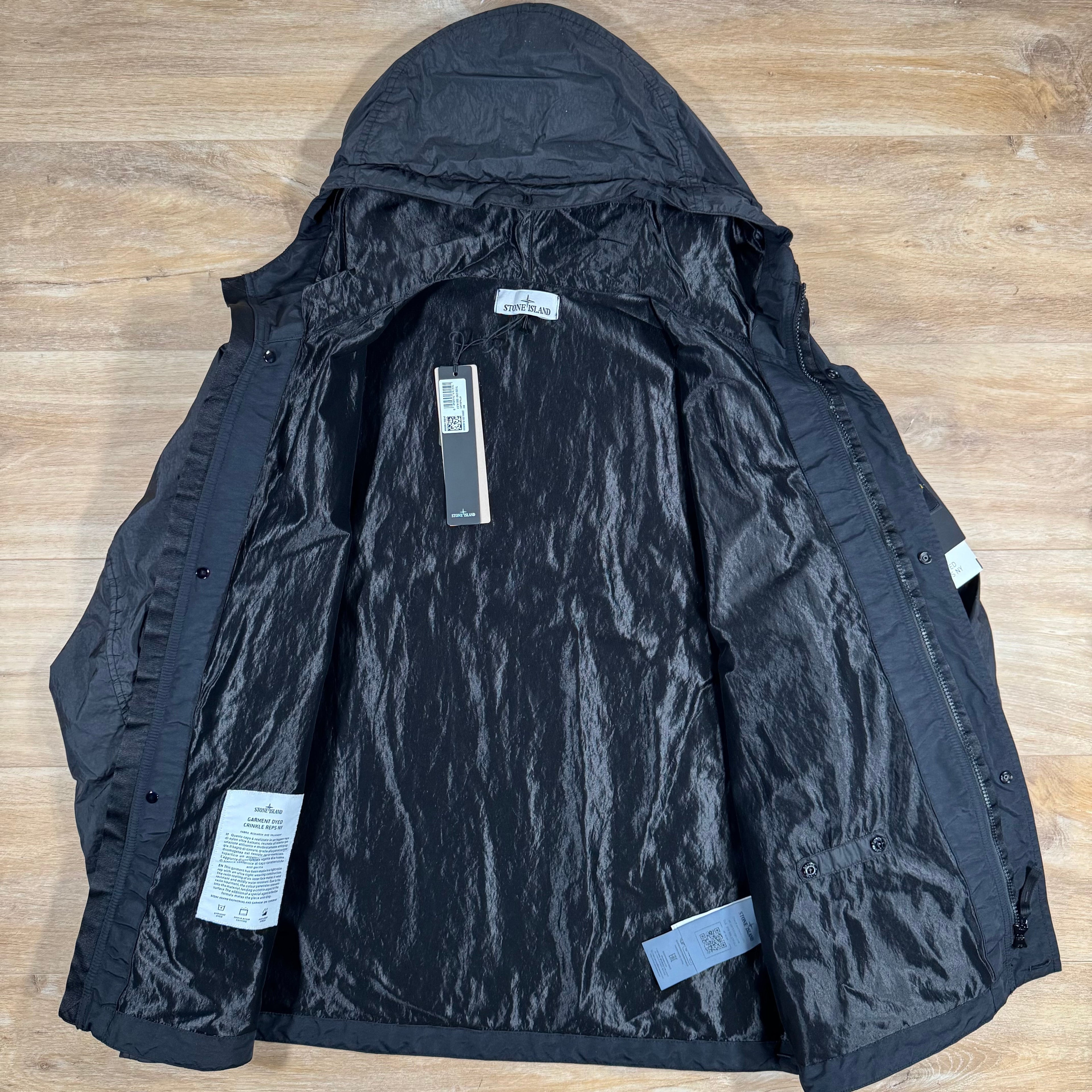 Stone Island Crinkle Reps R-NY Jacket in Black -Usfansport