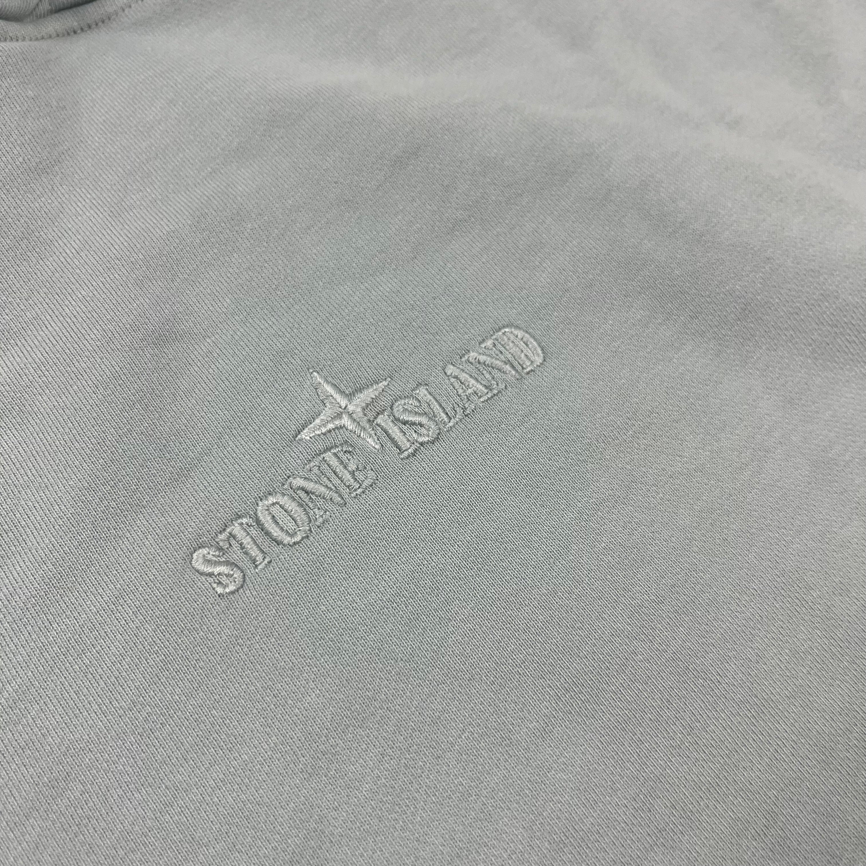 Stone Island Embroidered Hoodie - Sky Blue -Usfansport