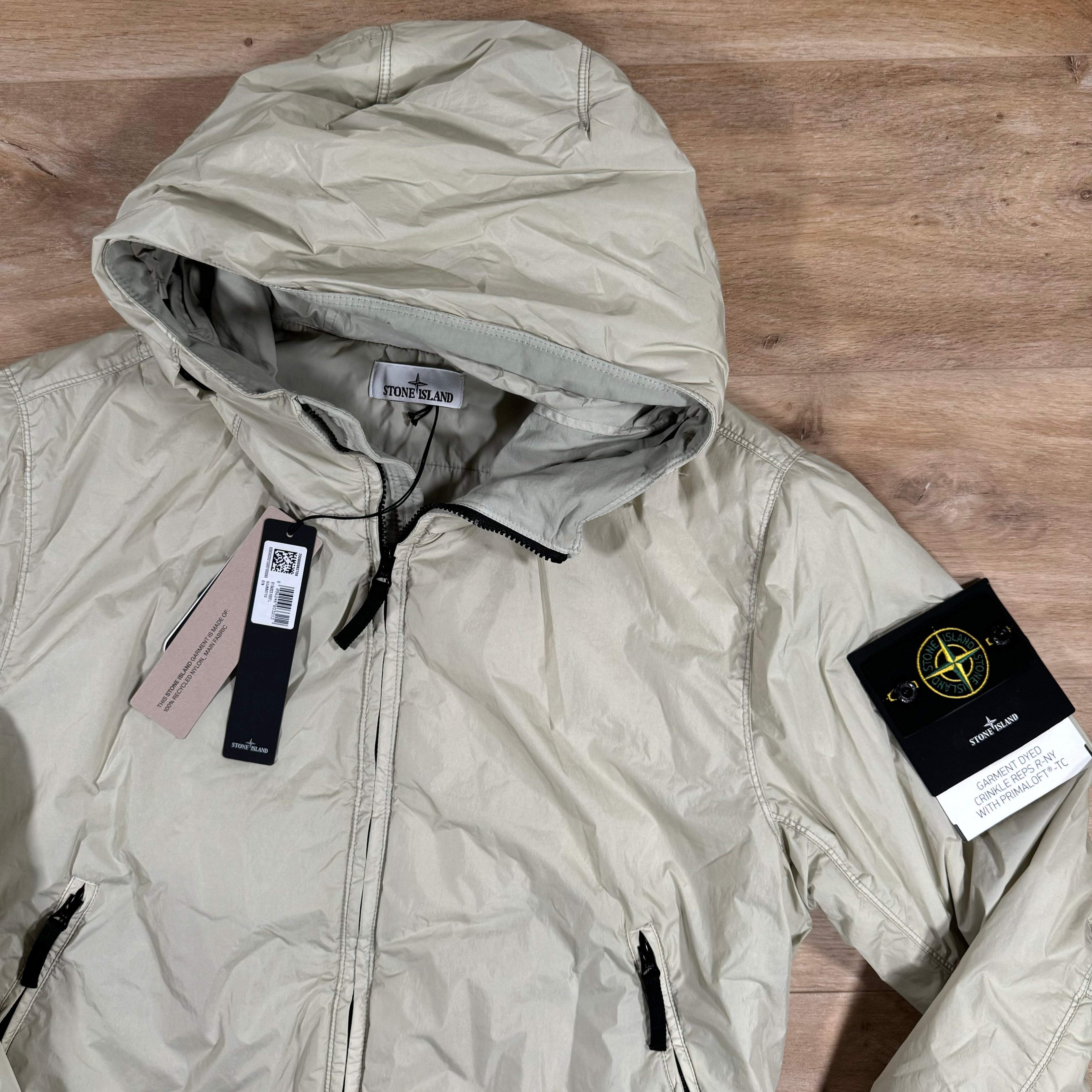 Stone Island Crinkle Reps R-NY Primaloft T-C Jacket in Plaster -Usfansport