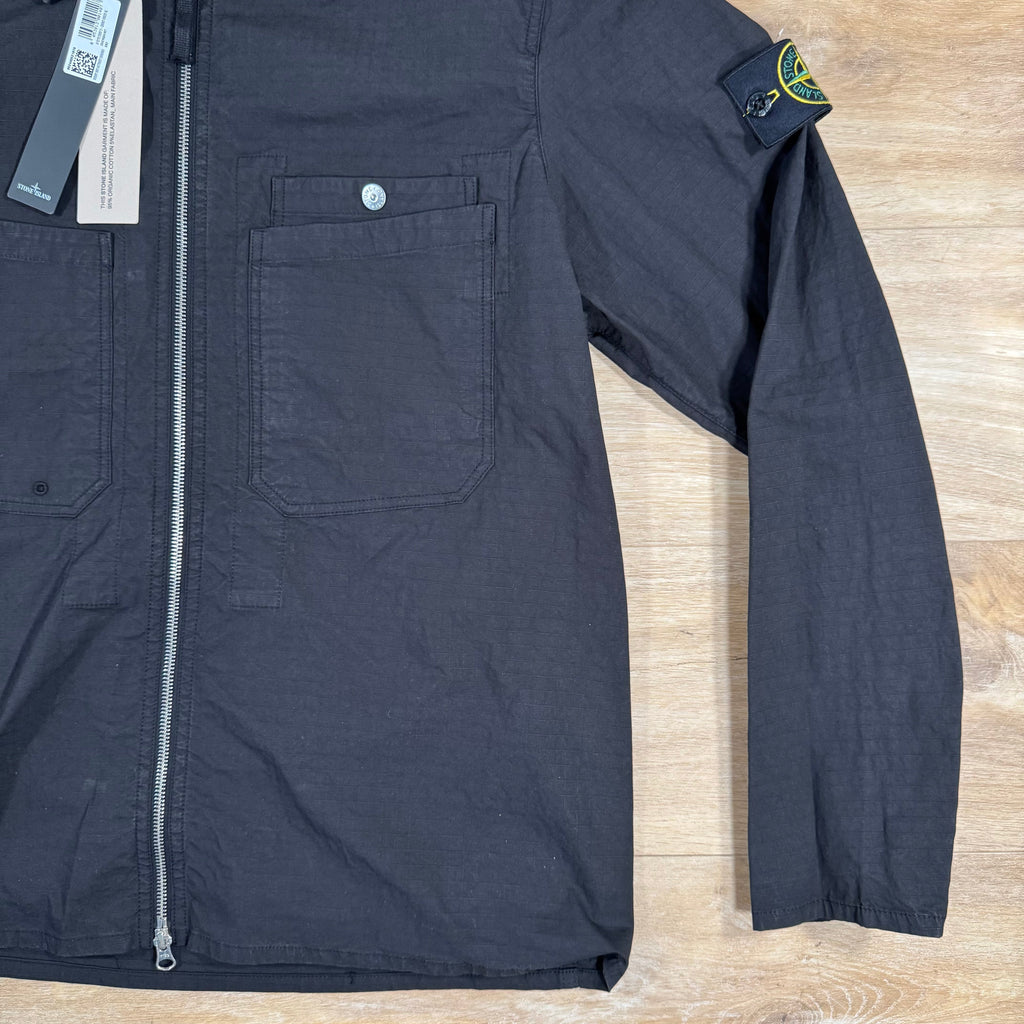 Stone Island Mil-Spec Stretch Ripstop-TC Overshirt in Black -Usfansport