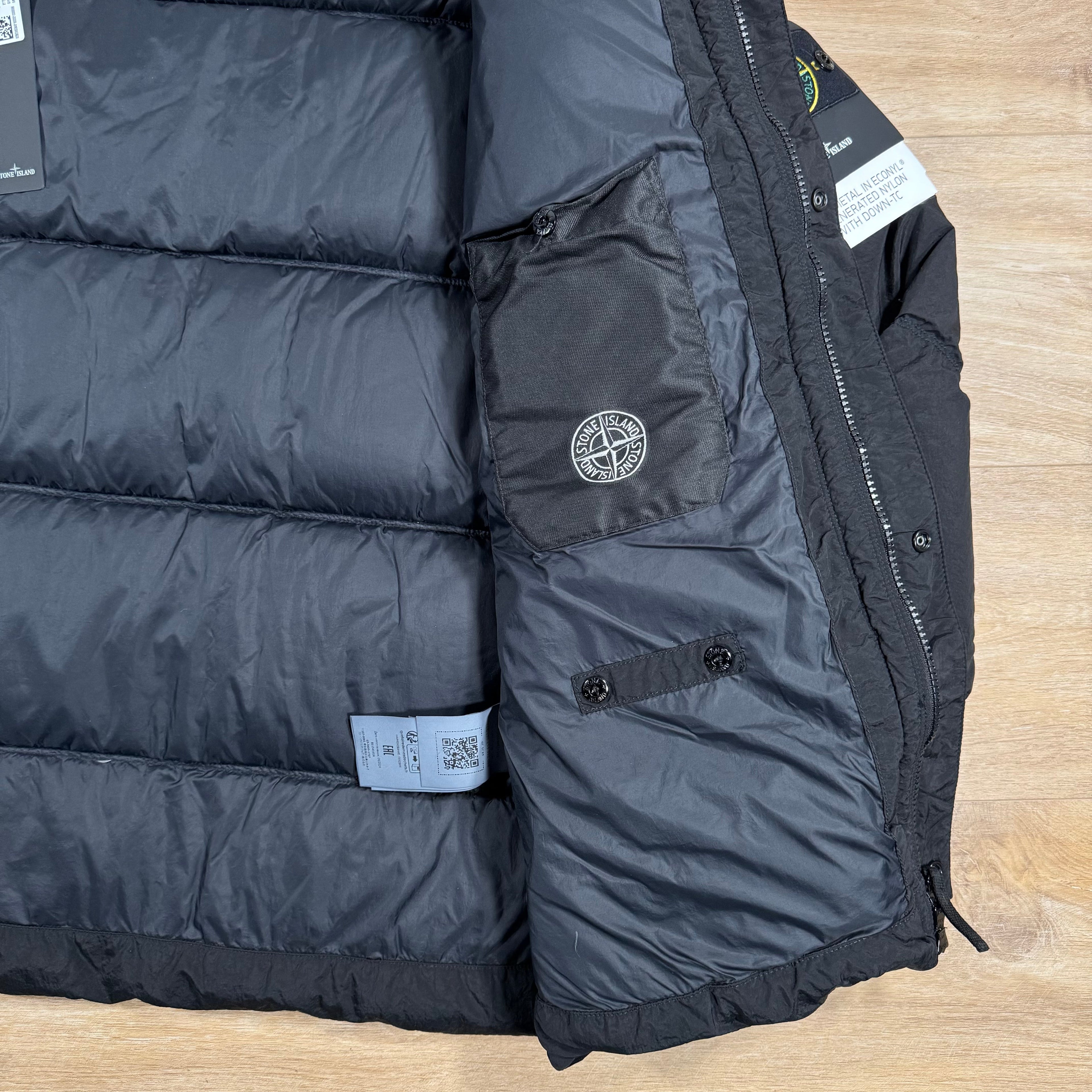 Stone Island Nylon Metal Down Jacket in Black -Usfansport