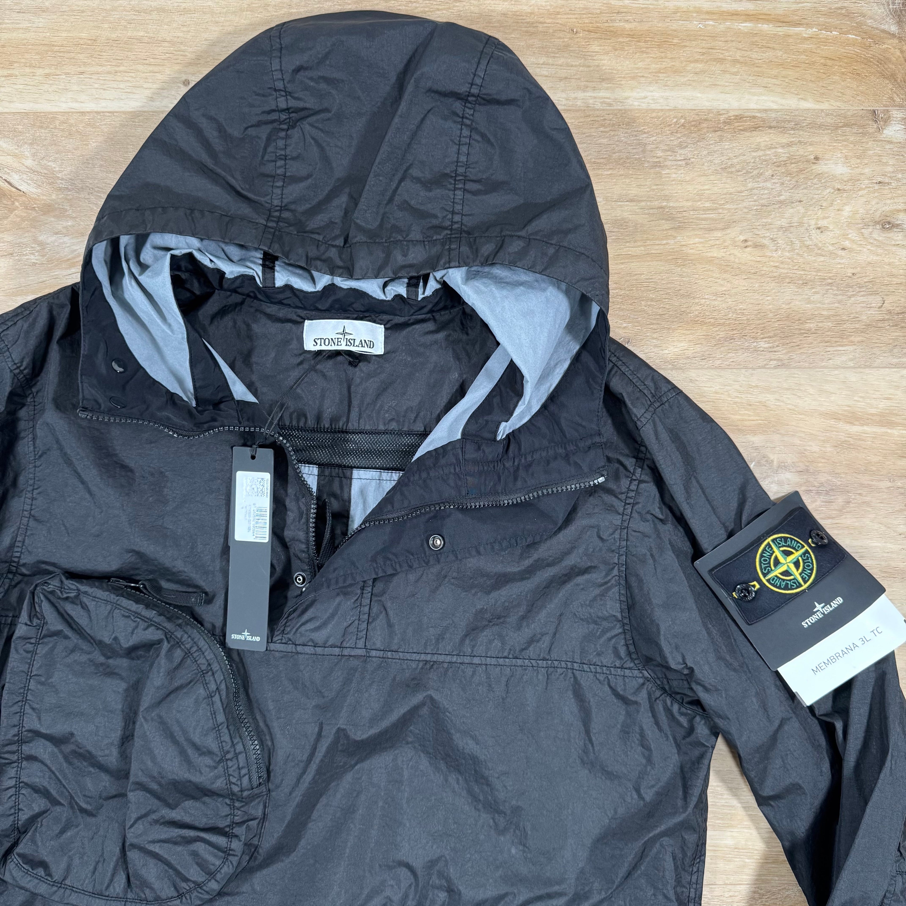 Stone Island Membrana 3L TC Anorak Jacket in Black -Usfansport