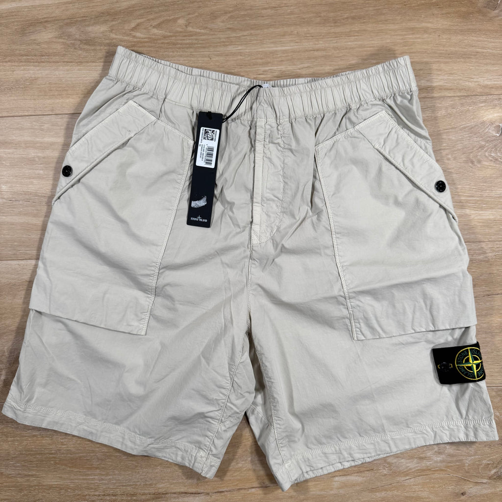 Stone Island Stretch Tela Bermuda Shorts in Sand -Usfansport