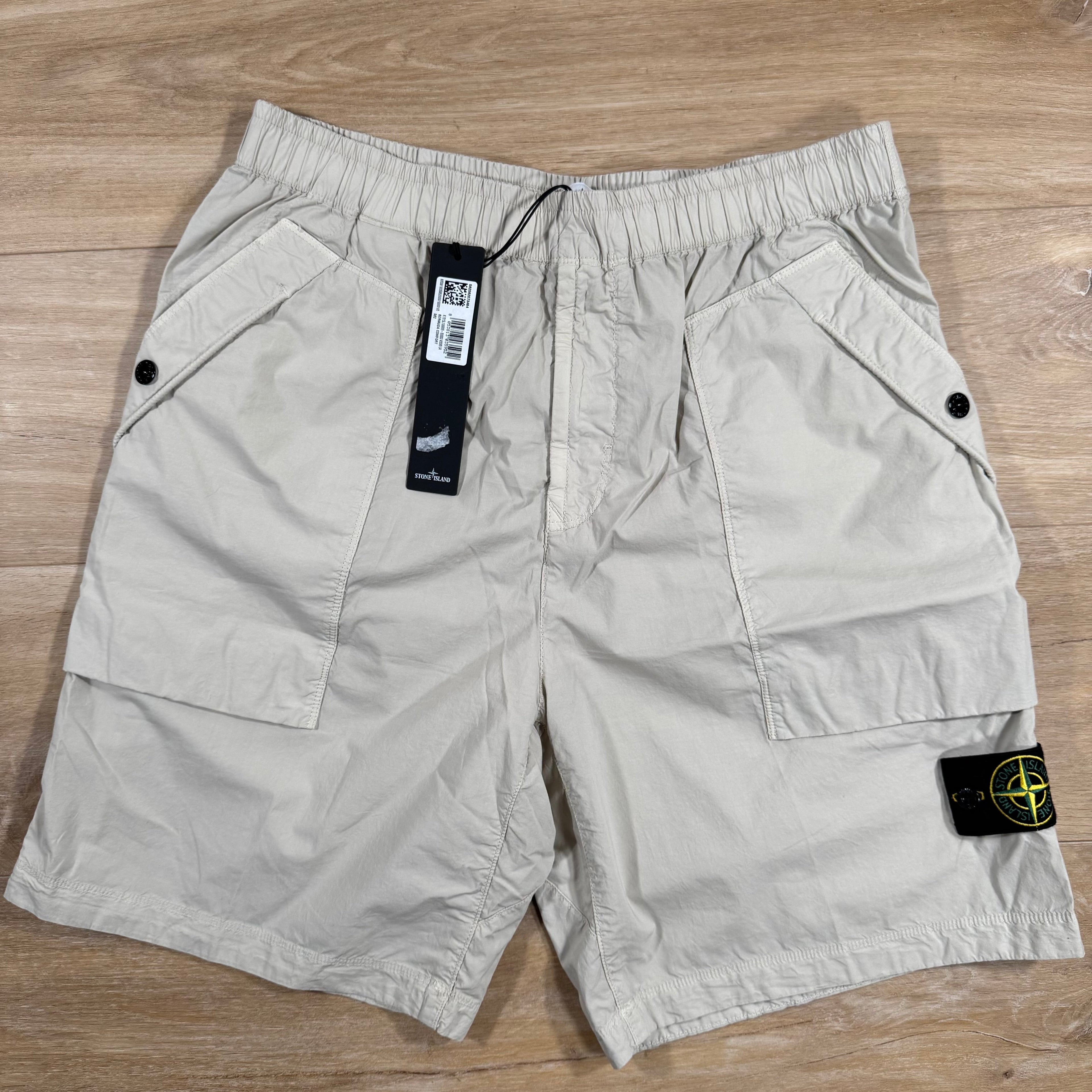 Stone Island Stretch Tela Bermuda Shorts in Sand -Usfansport