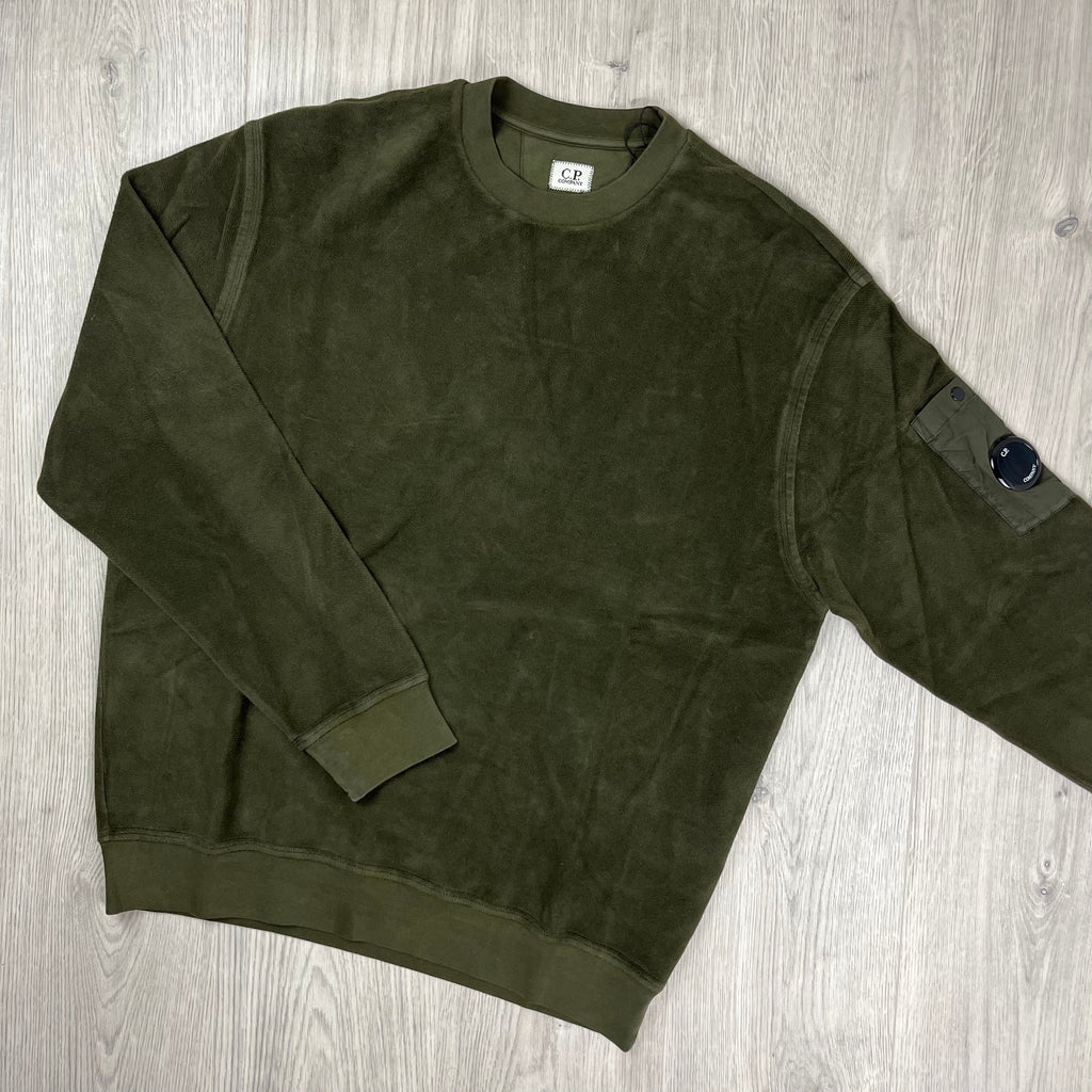 CP Company Raised Fleece Sweatshirt - Ivy Green -Usfansport
