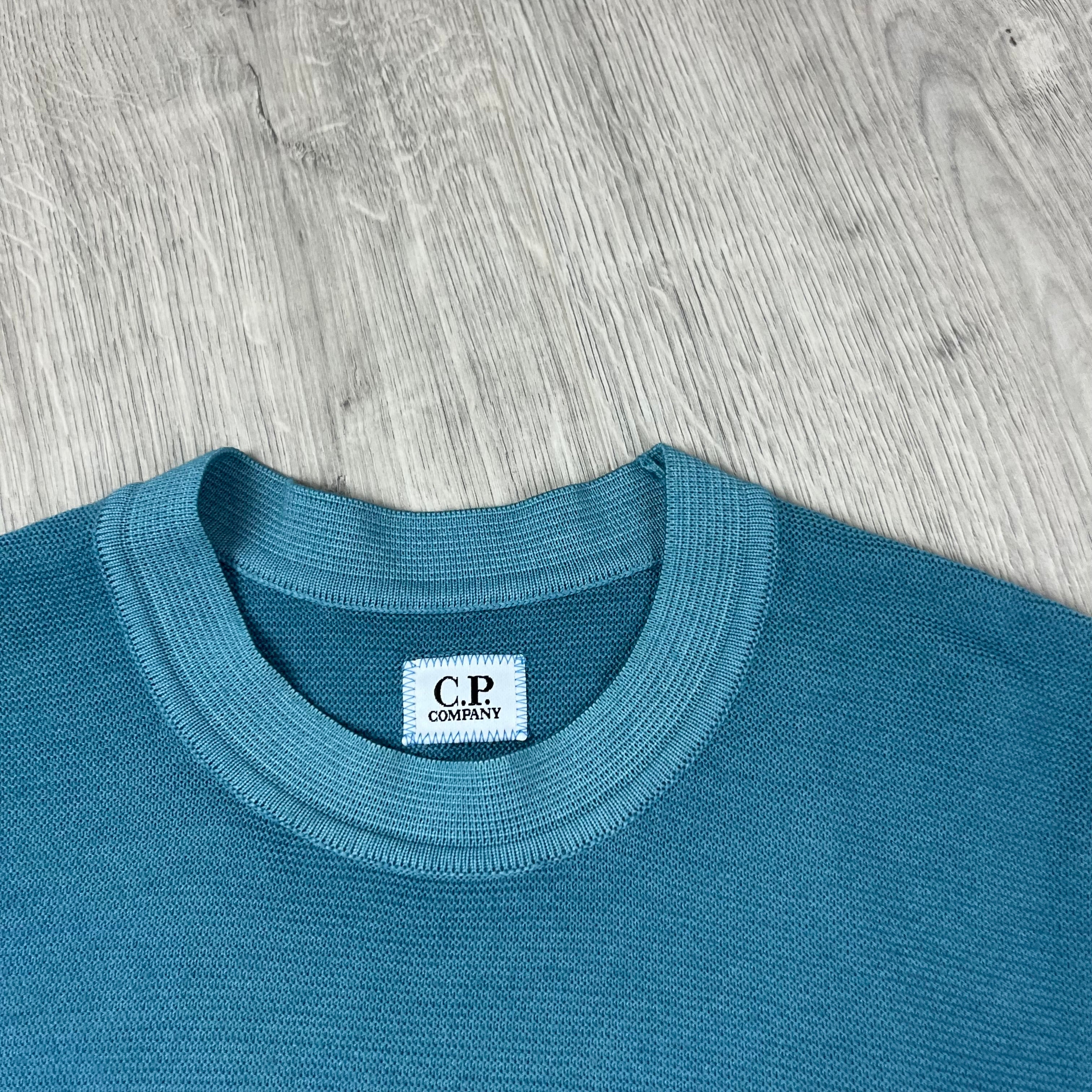 CP Company Knit Sweatshirt - Aegean Blue -Usfansport