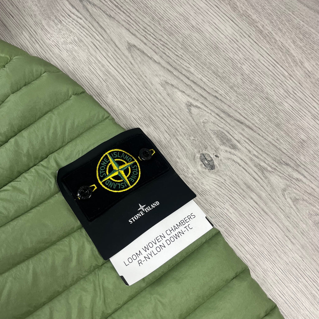 Stone Island Woven Down Jacket - Sage Green -Usfansport
