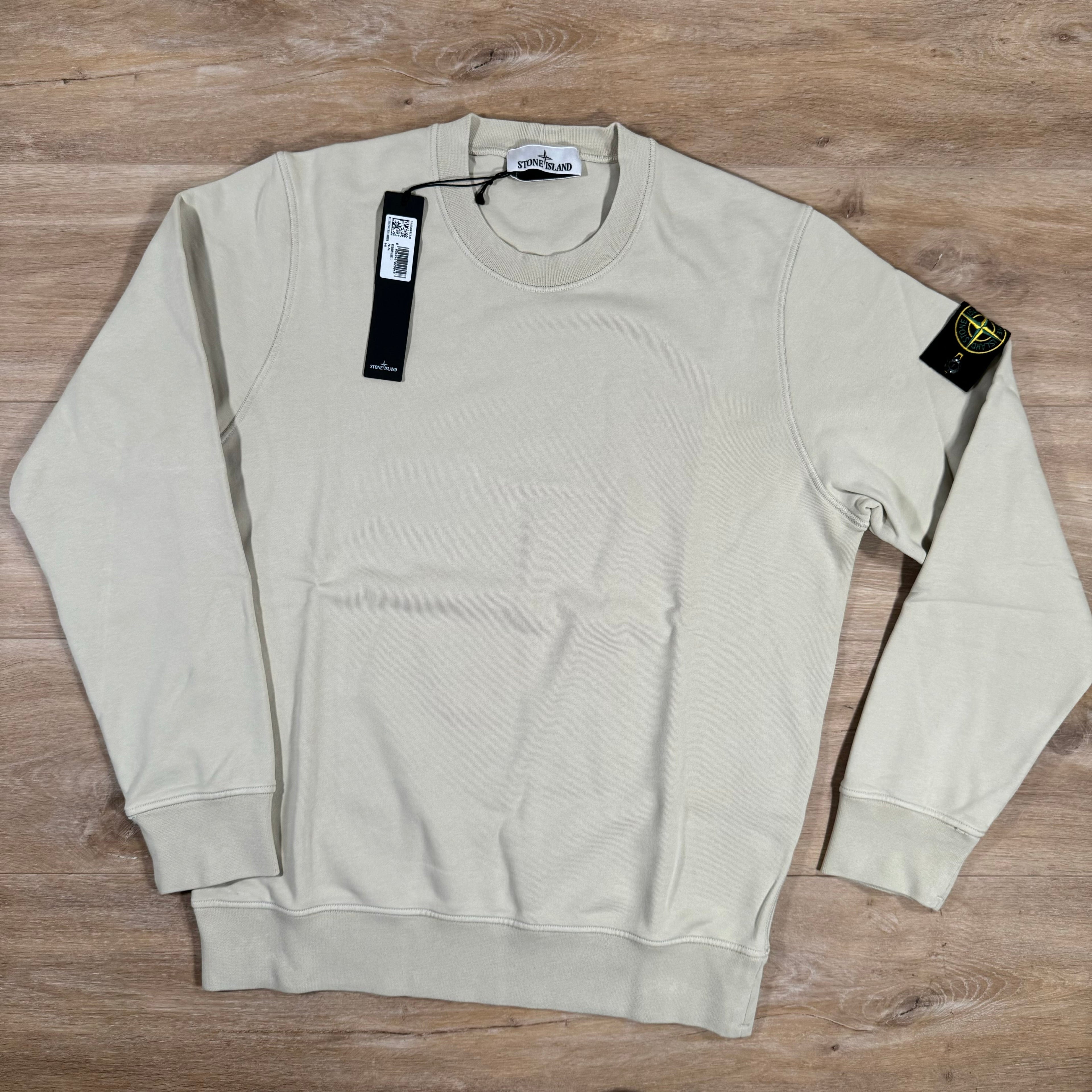 Stone Island Garment Dyed Crewneck Sweatshirt in Plaster -Usfansport