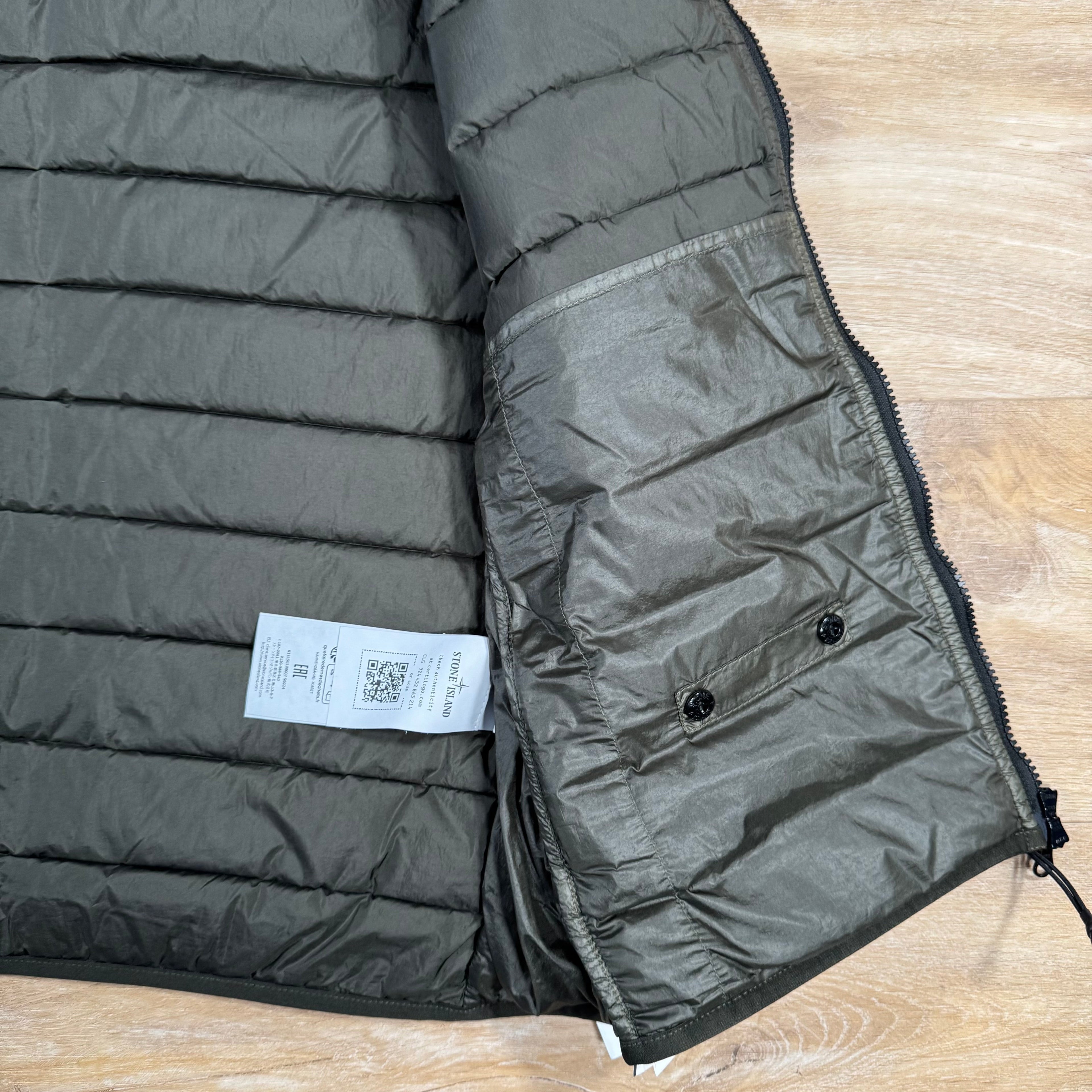 Stone Island Nylon Down-TC Vest in Military Green -Usfansport