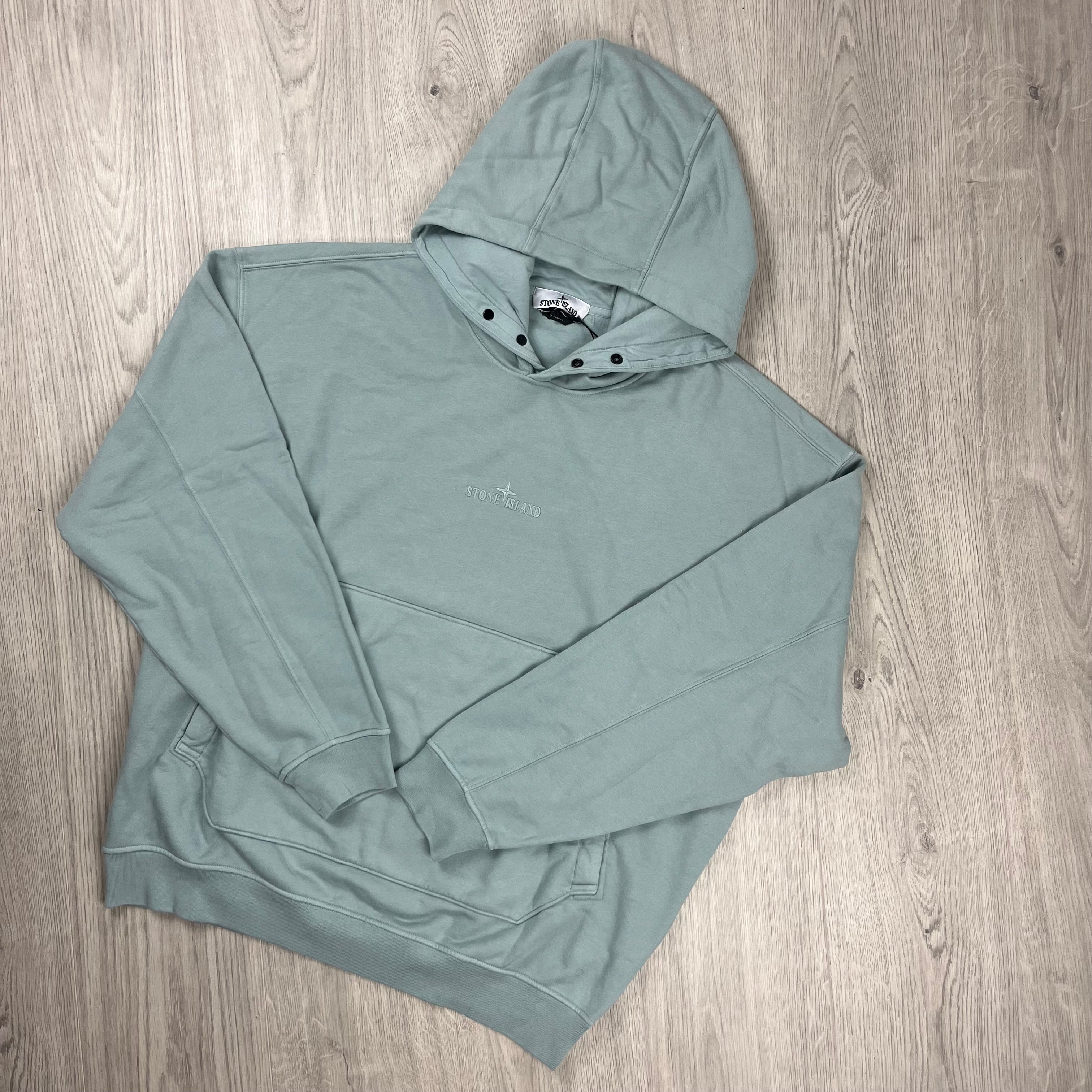 Stone Island Embroidered Hoodie - Sky Blue -Usfansport
