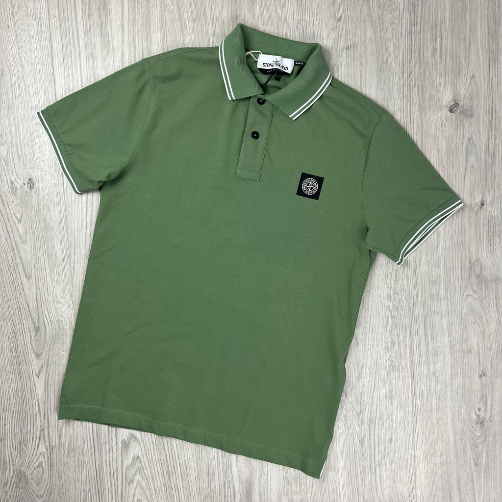Stone Island Patch Polo Shirt - Olive Green -Usfansport