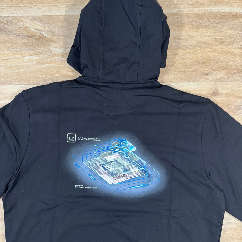 CP Company Metropolis Graphic Hoodie in Black -Usfansport