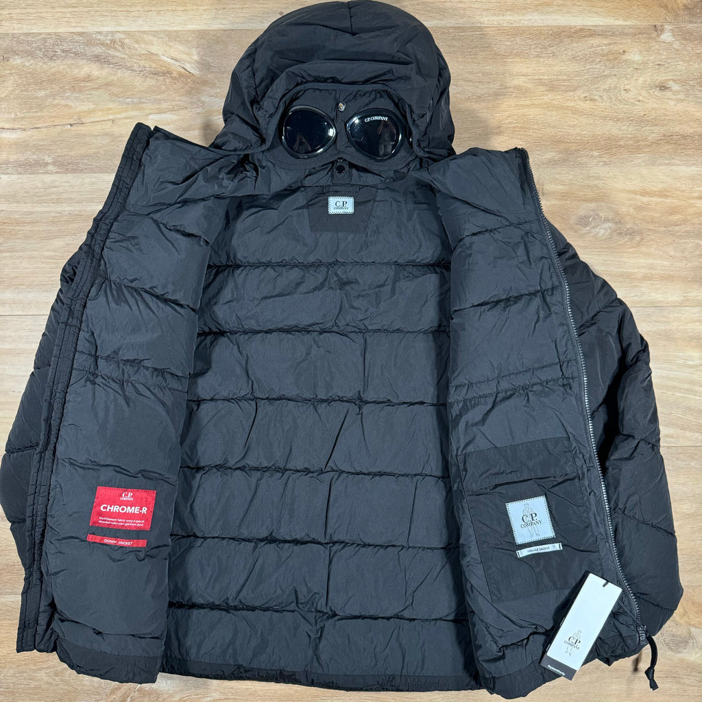 CP Company Chrome-R Goggle Down Jacket in Black -Usfansport