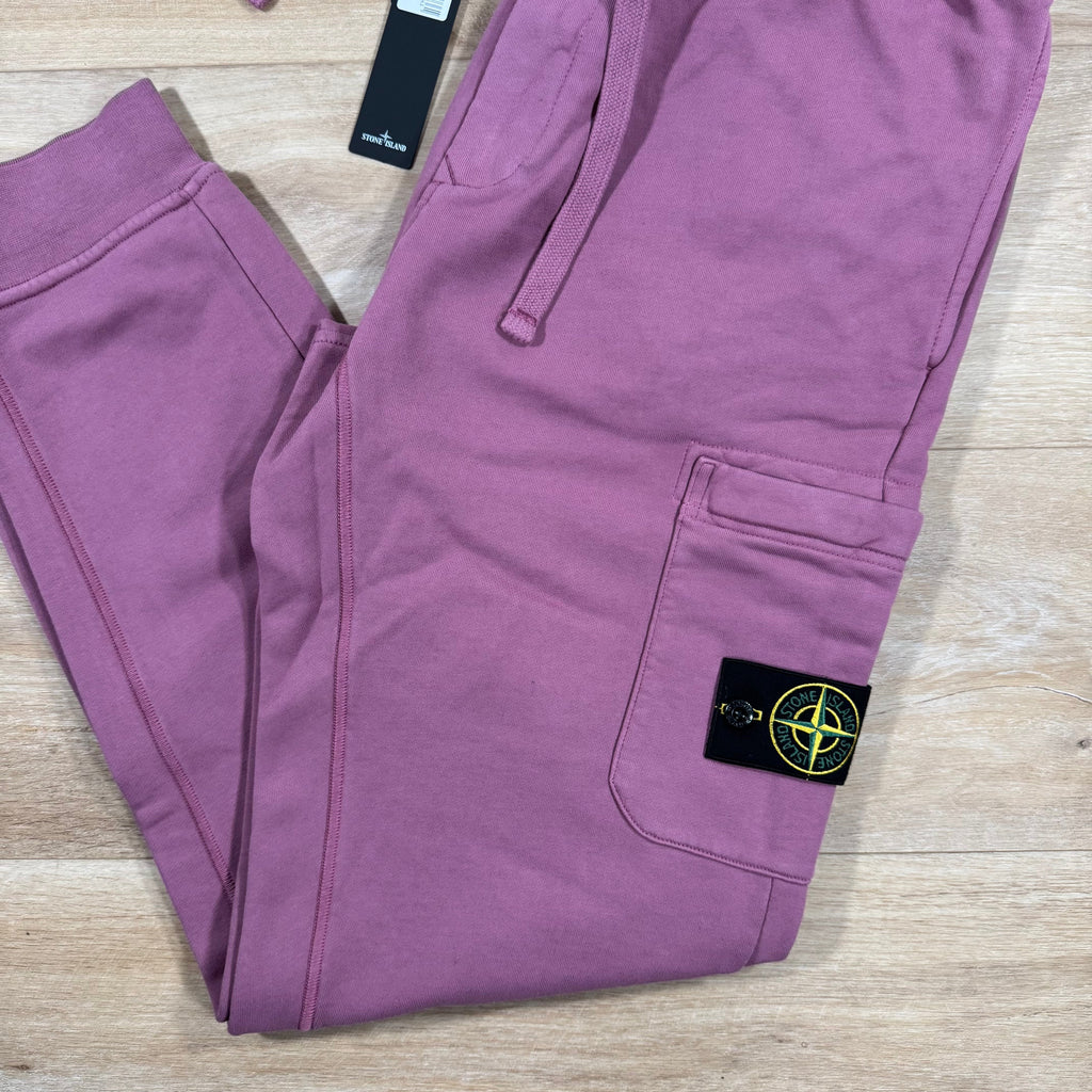 Stone Island Slim Fit Cargo Sweatpants in Onion Rose -Usfansport