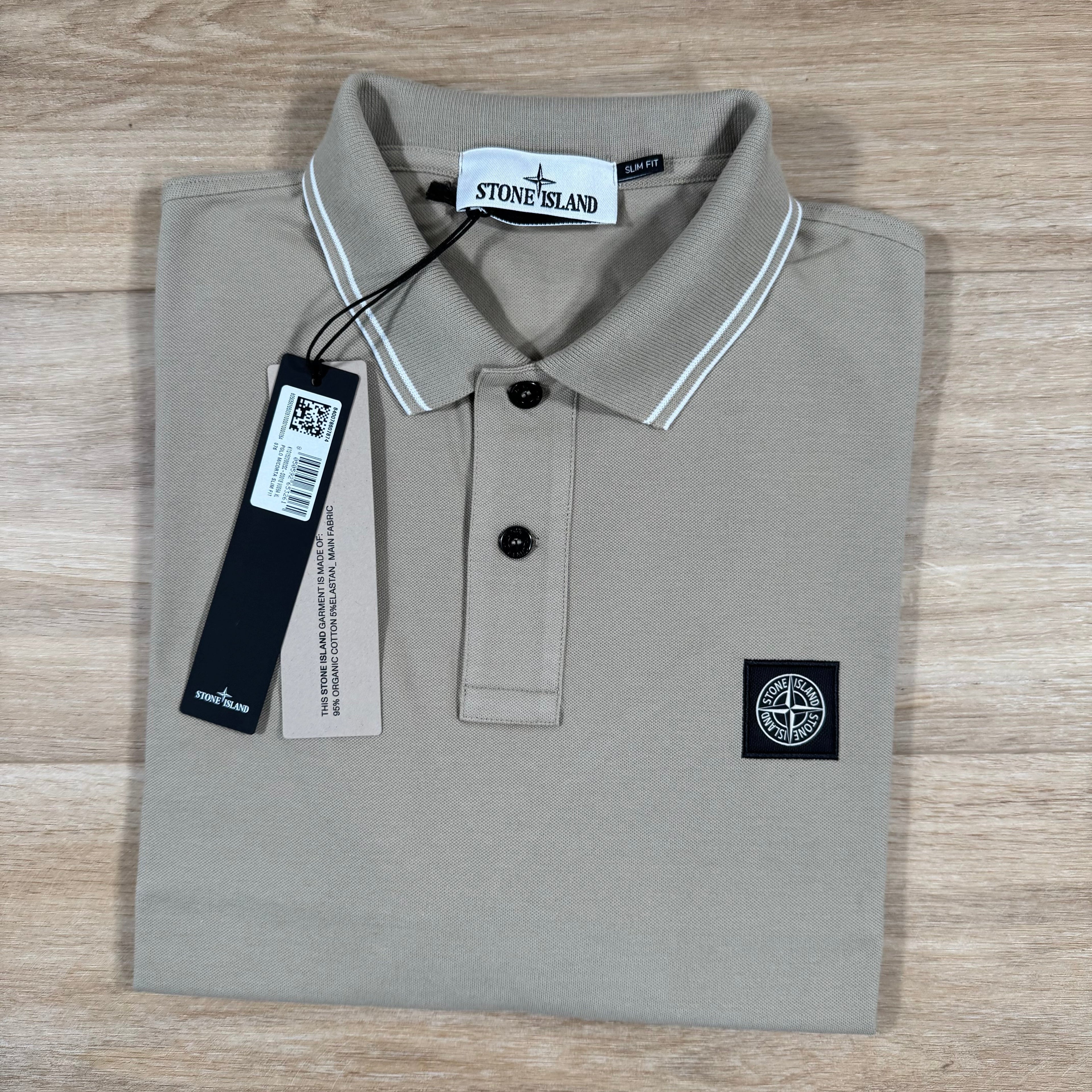 Stone Island Organic Cotton Pique Polo Shirt in Desert -Usfansport