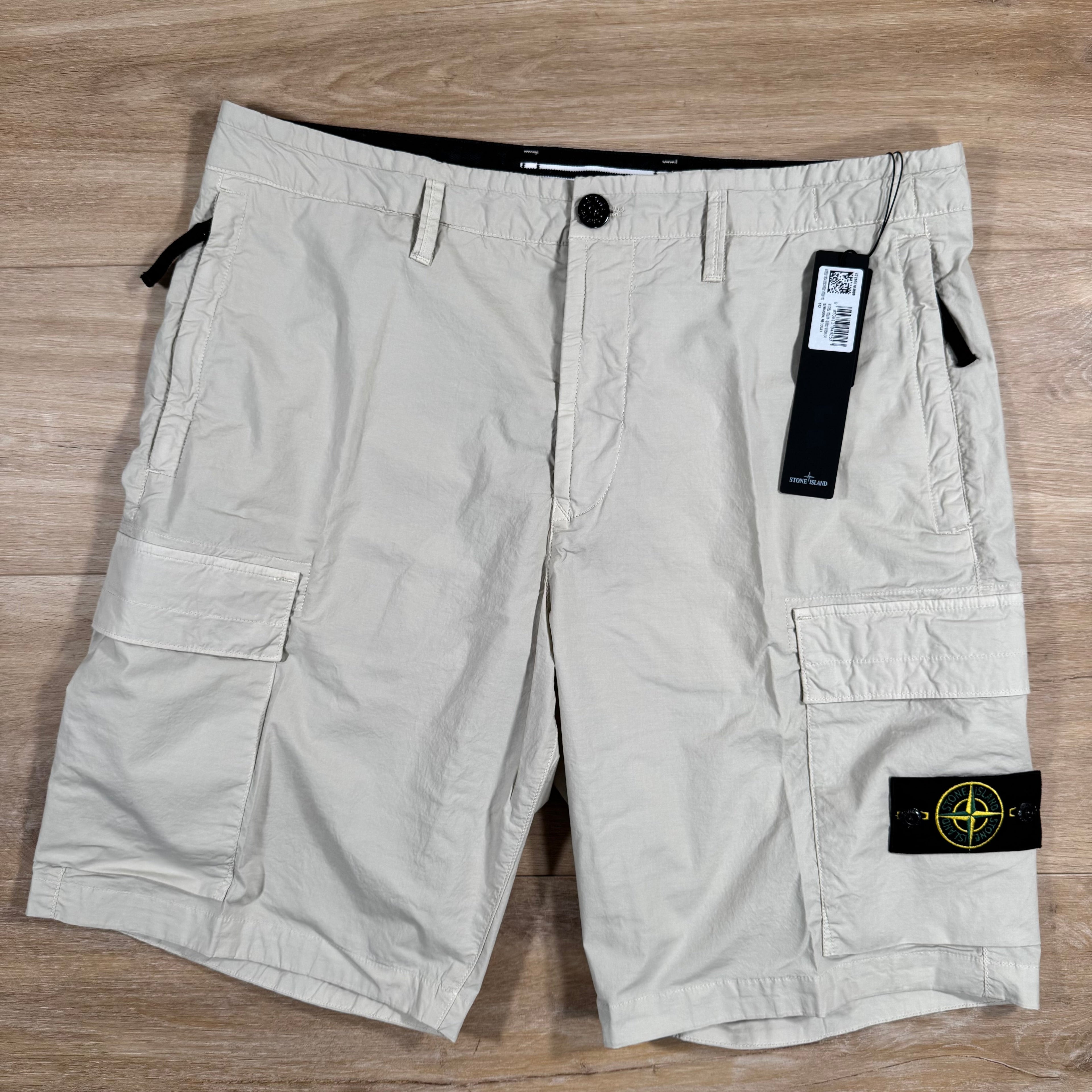 Stone Island Stretch Tela Cargo Bermuda Shorts in Sand -Usfansport