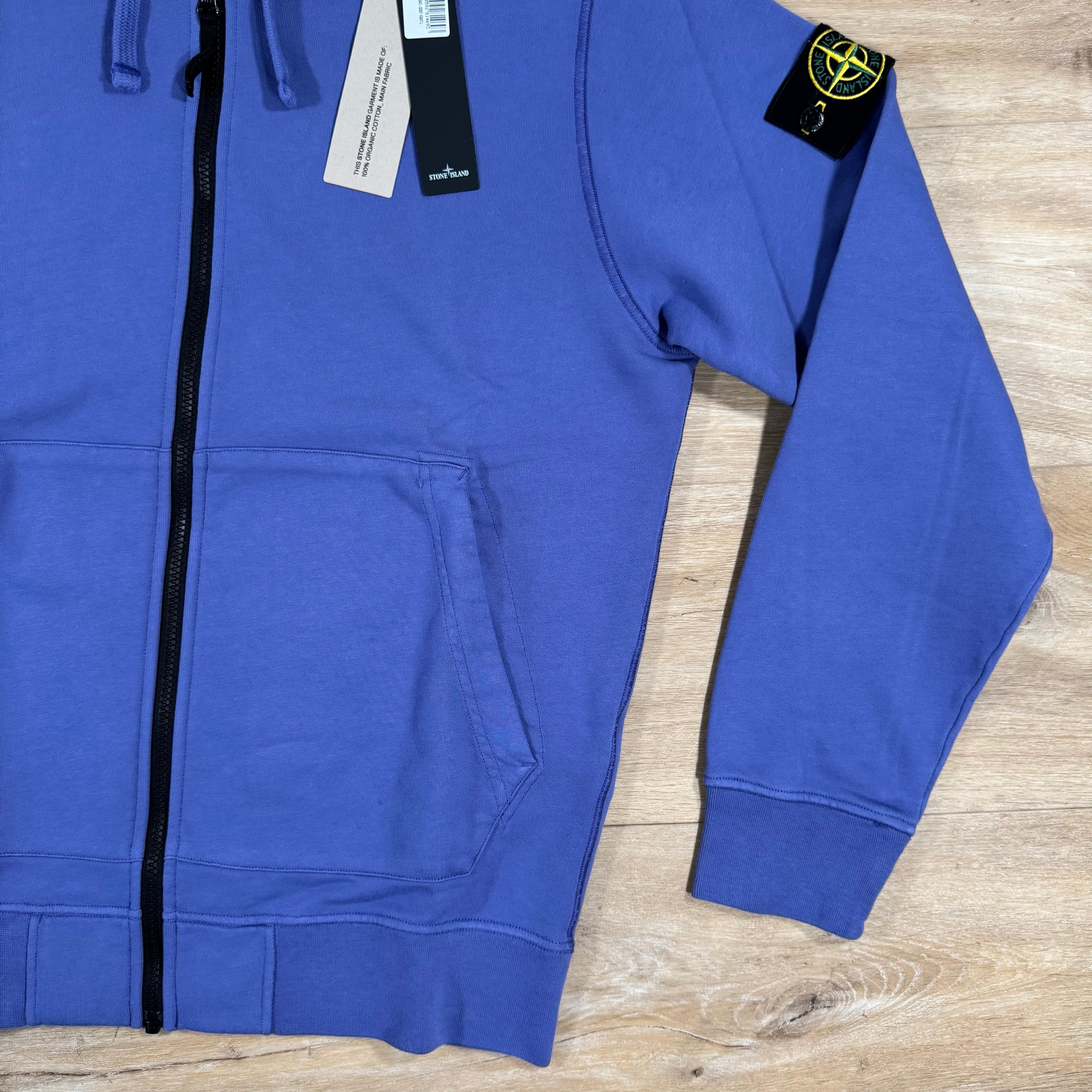 Stone Island Organic Cotton Fleece Zip Hoodie in Lavender -Usfansport